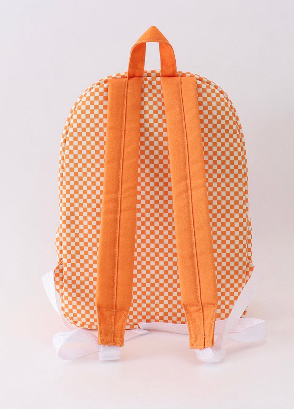 Checkered Embroidery Ruffle Backpack