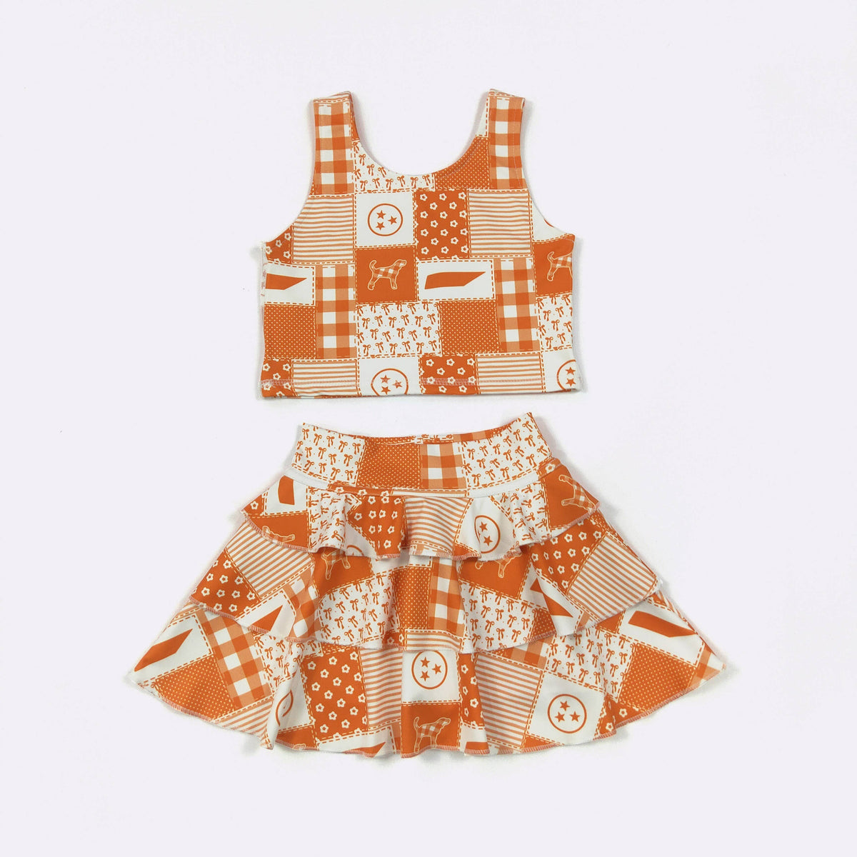 Patchwork TN Ruffle Girls Skort Set