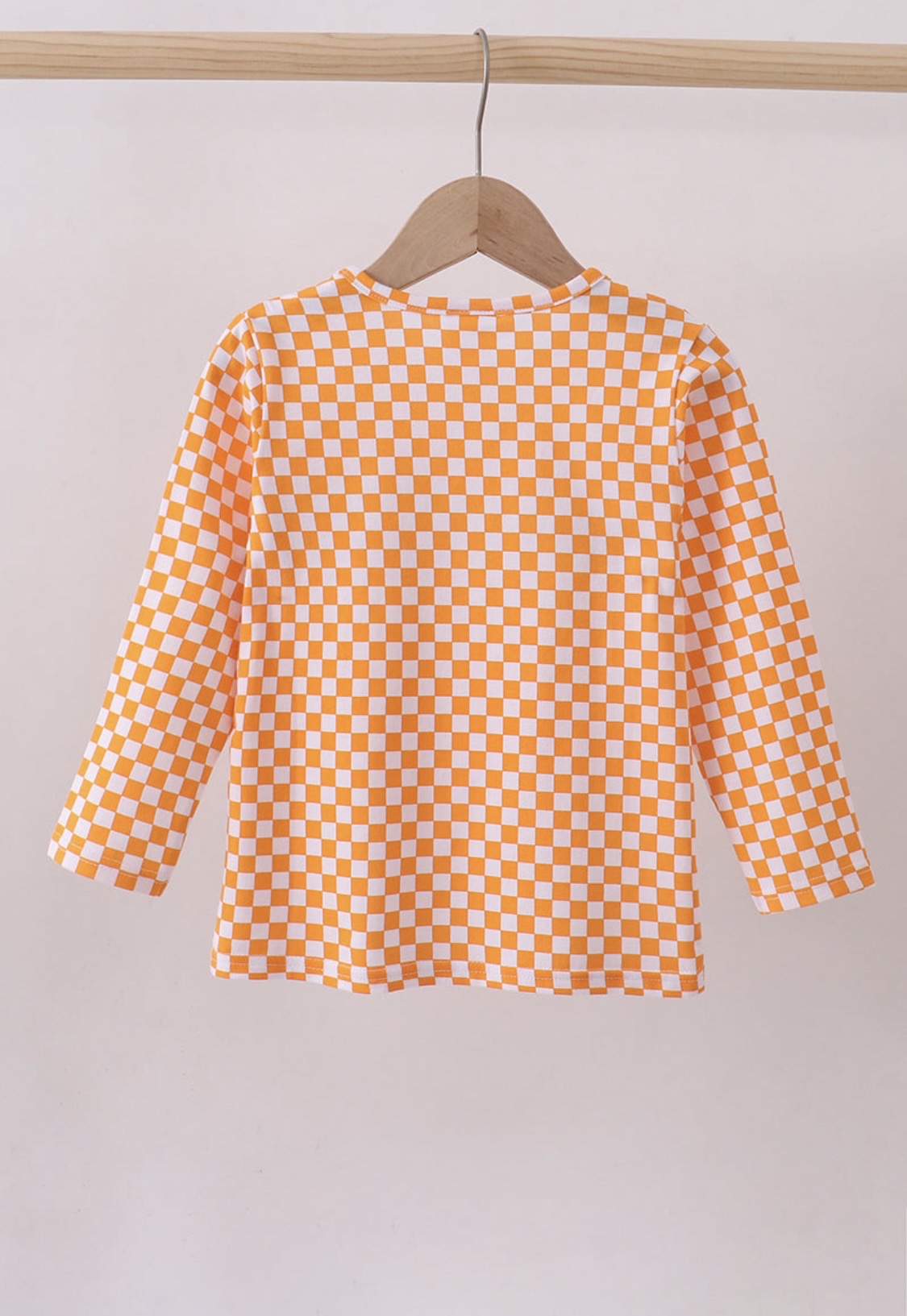 Orange Checkered Tennessee Embroidery Top