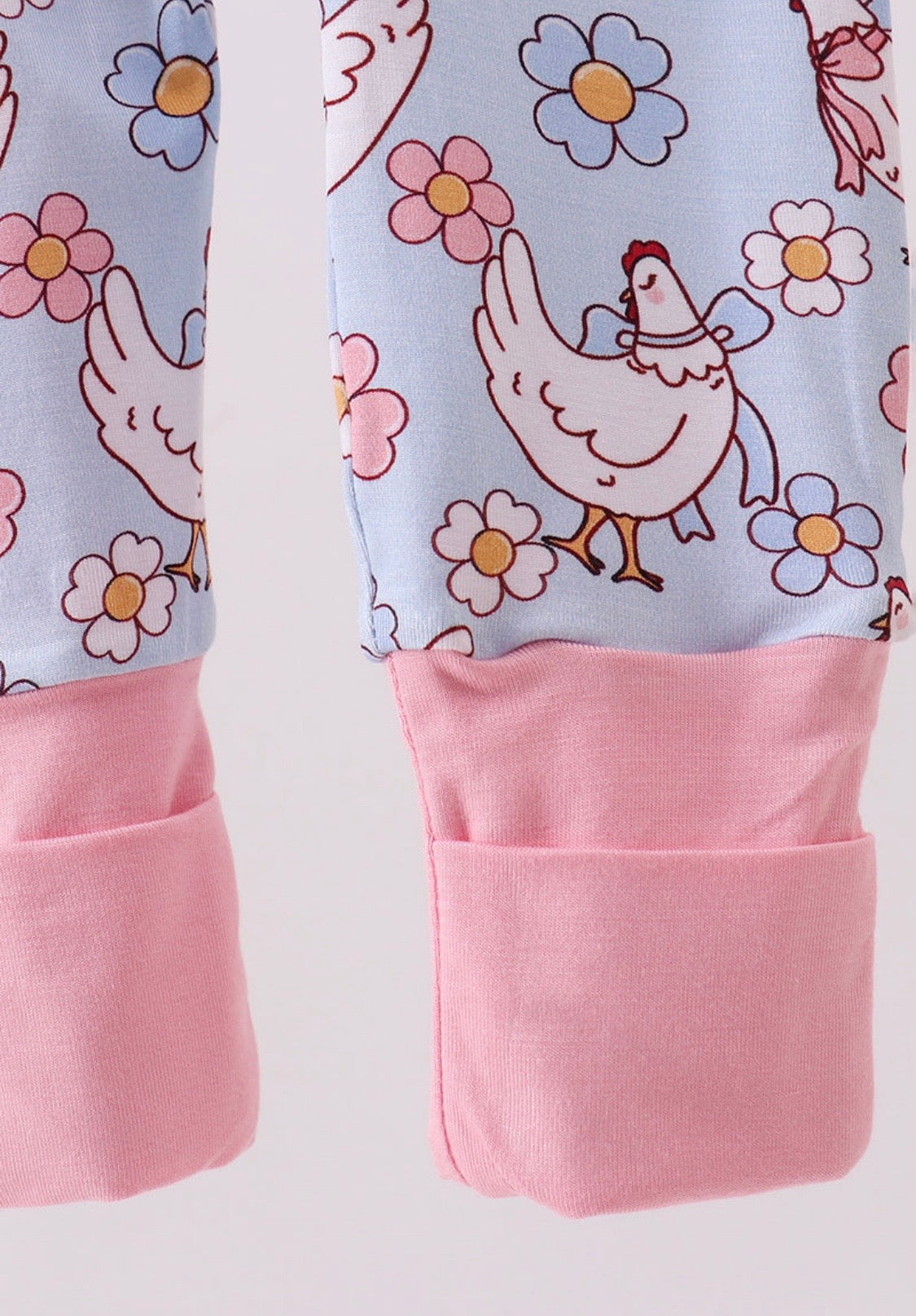 Blue Chicken Bamboo Romper