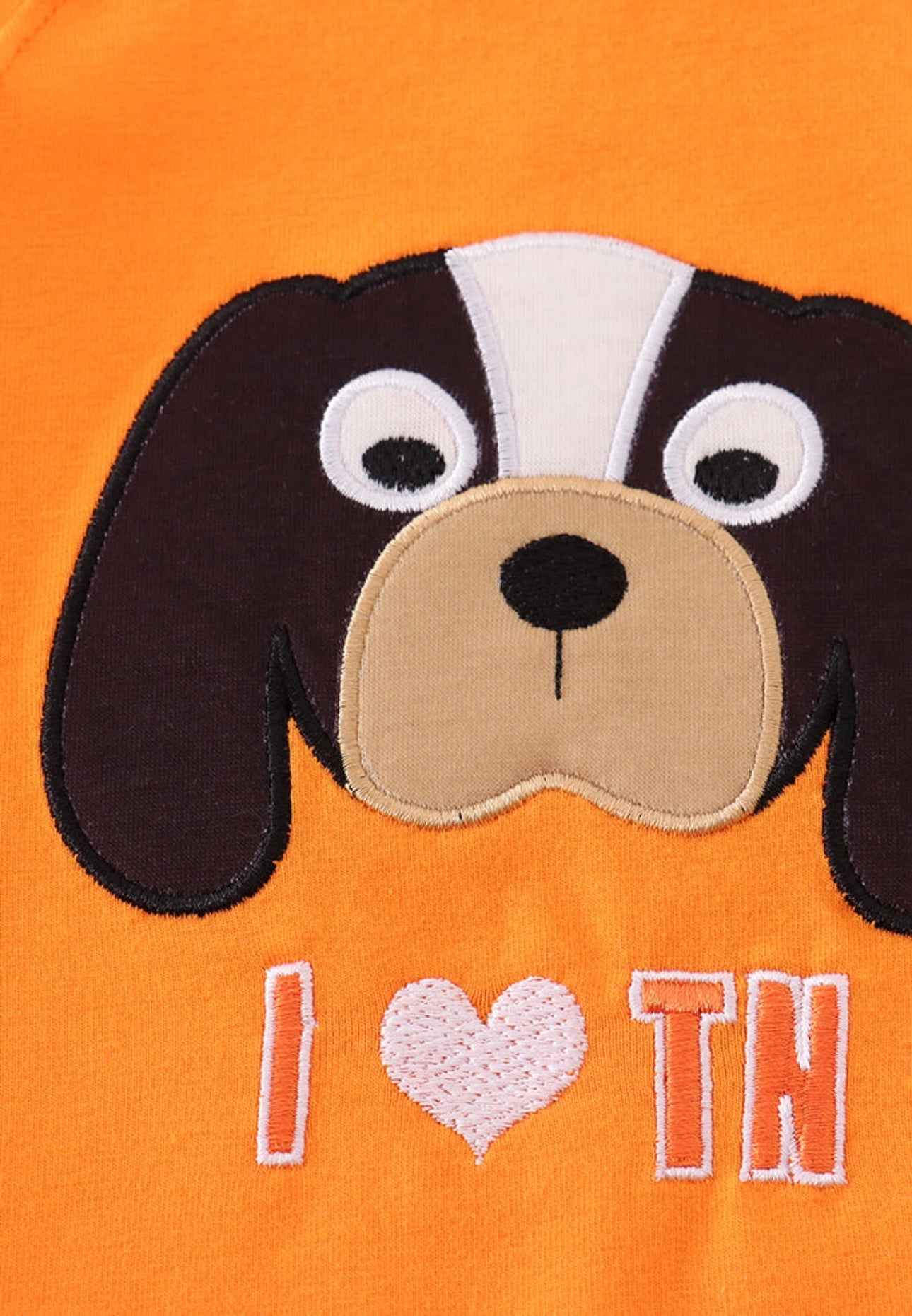 Orange I love TN Applique Ruffle Shorts Set