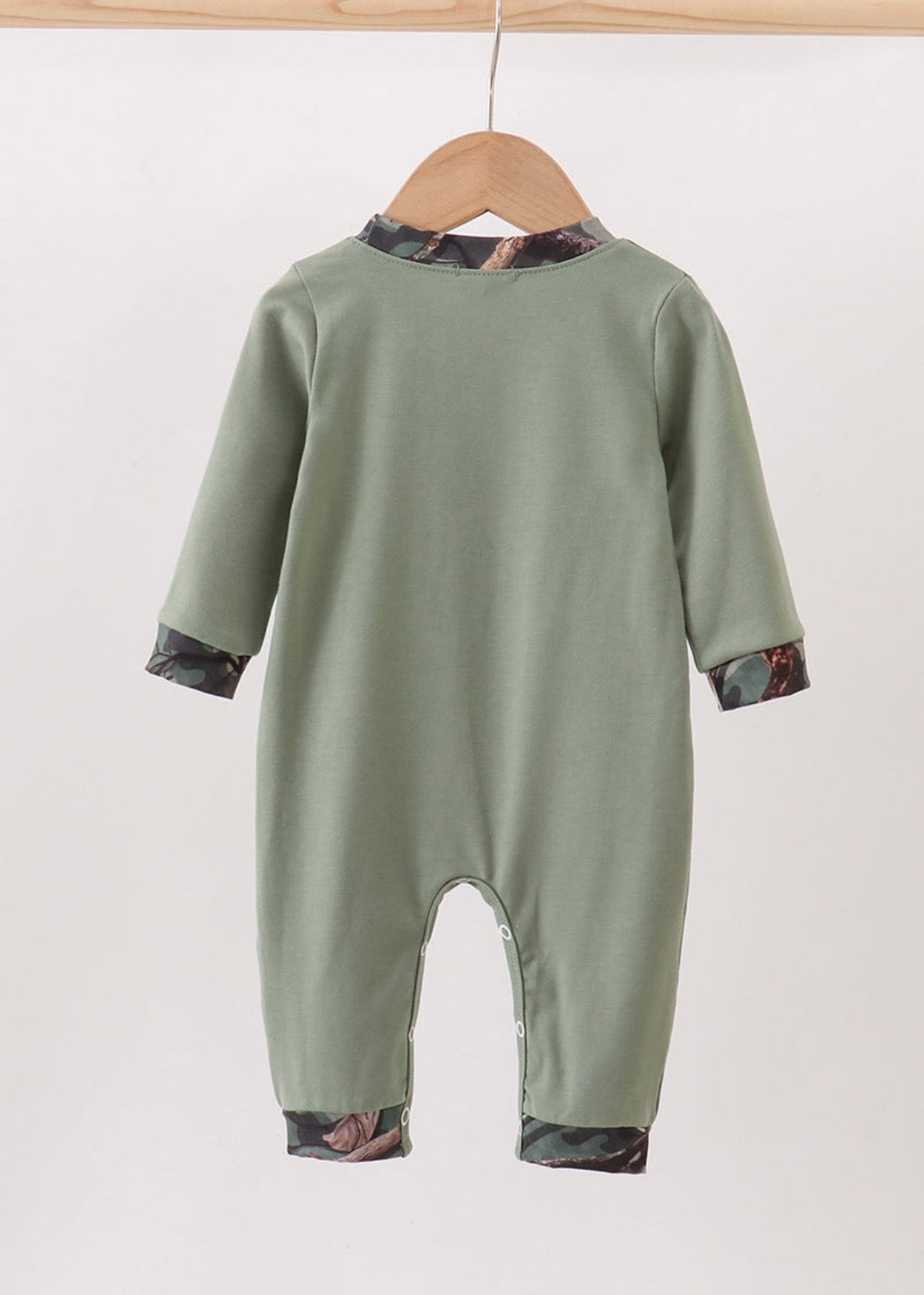 Camouflage Dog Hunting Applique Romper