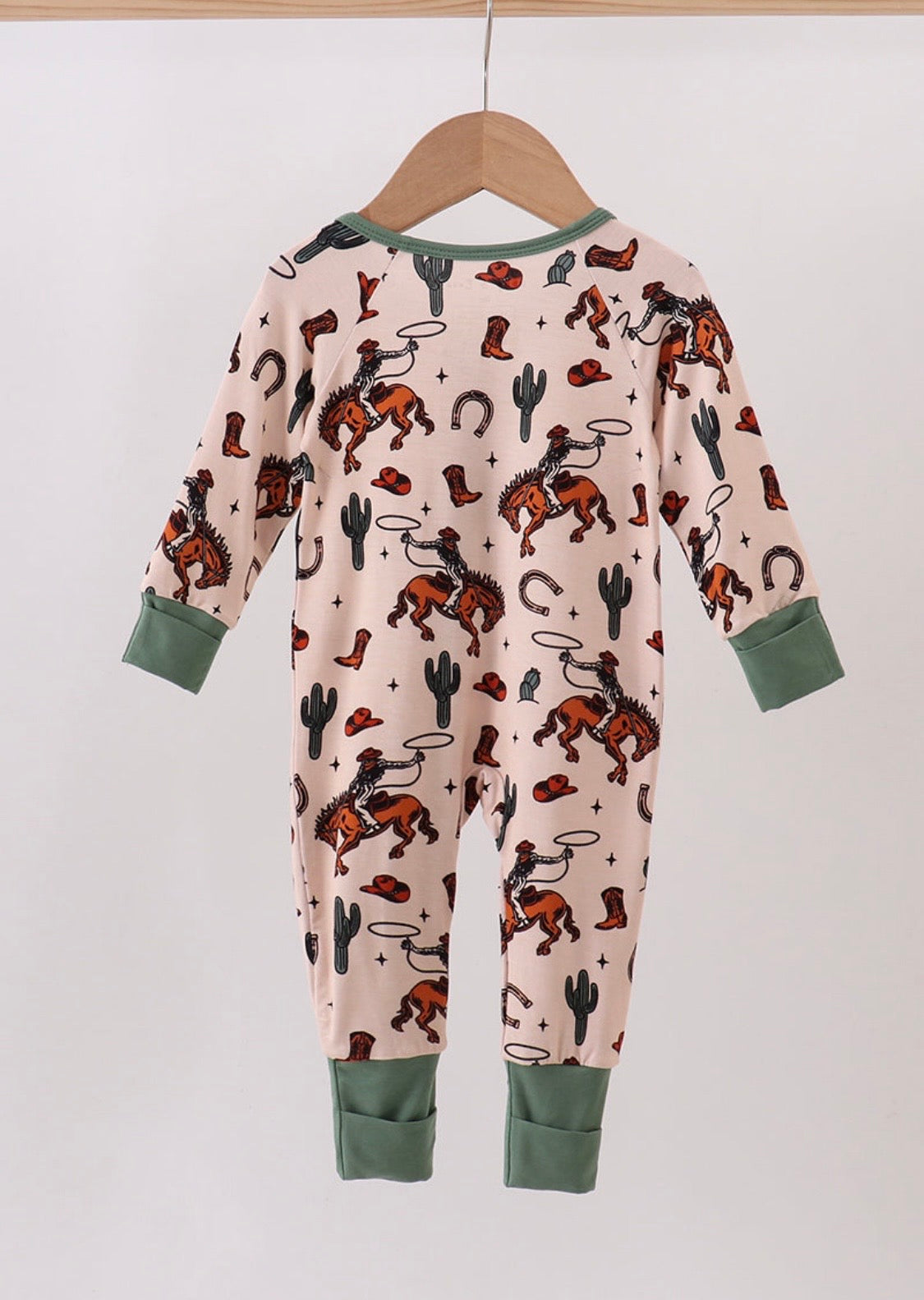 Cowboy Print Bamboo Romper