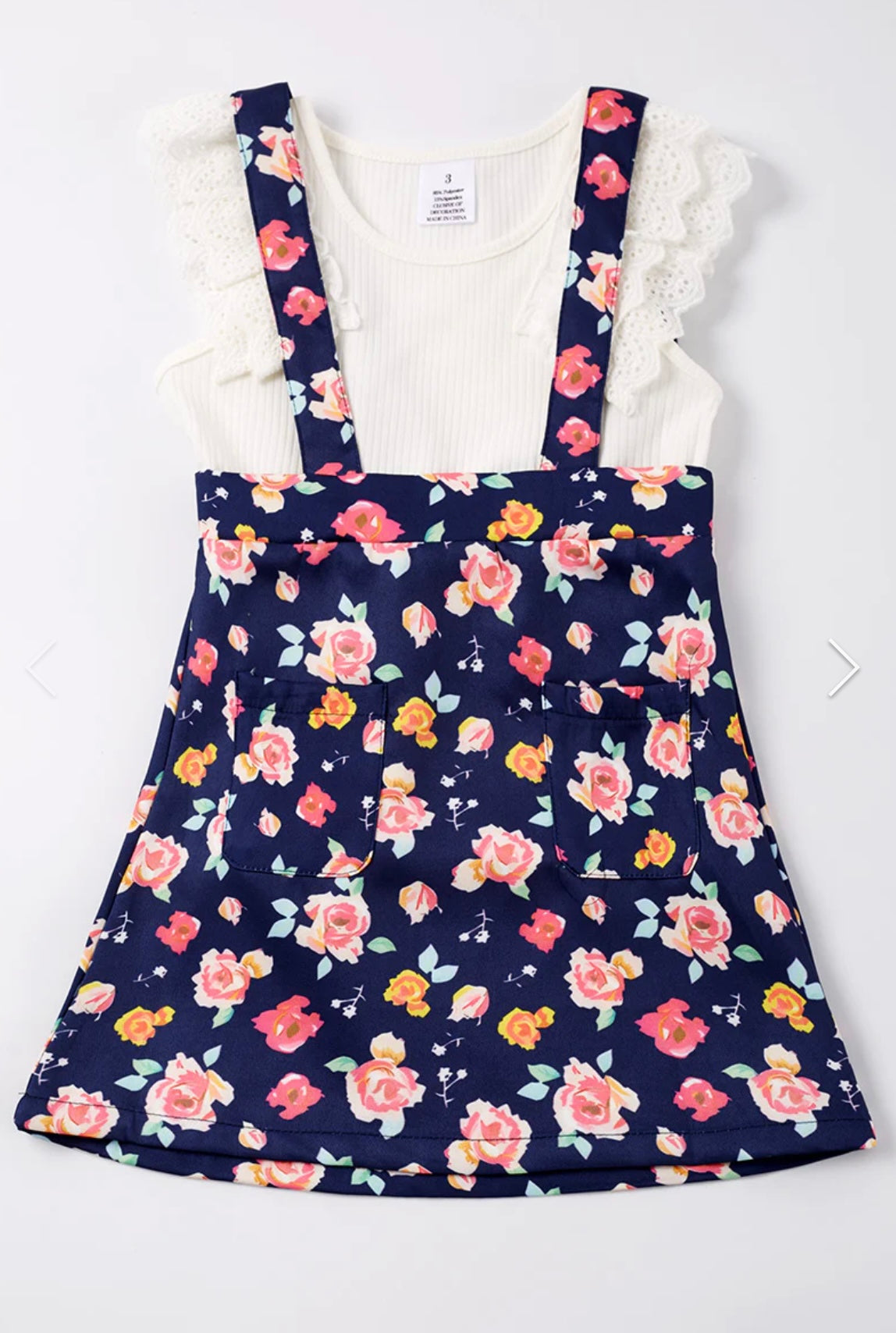 Navy Floral Strap Dress