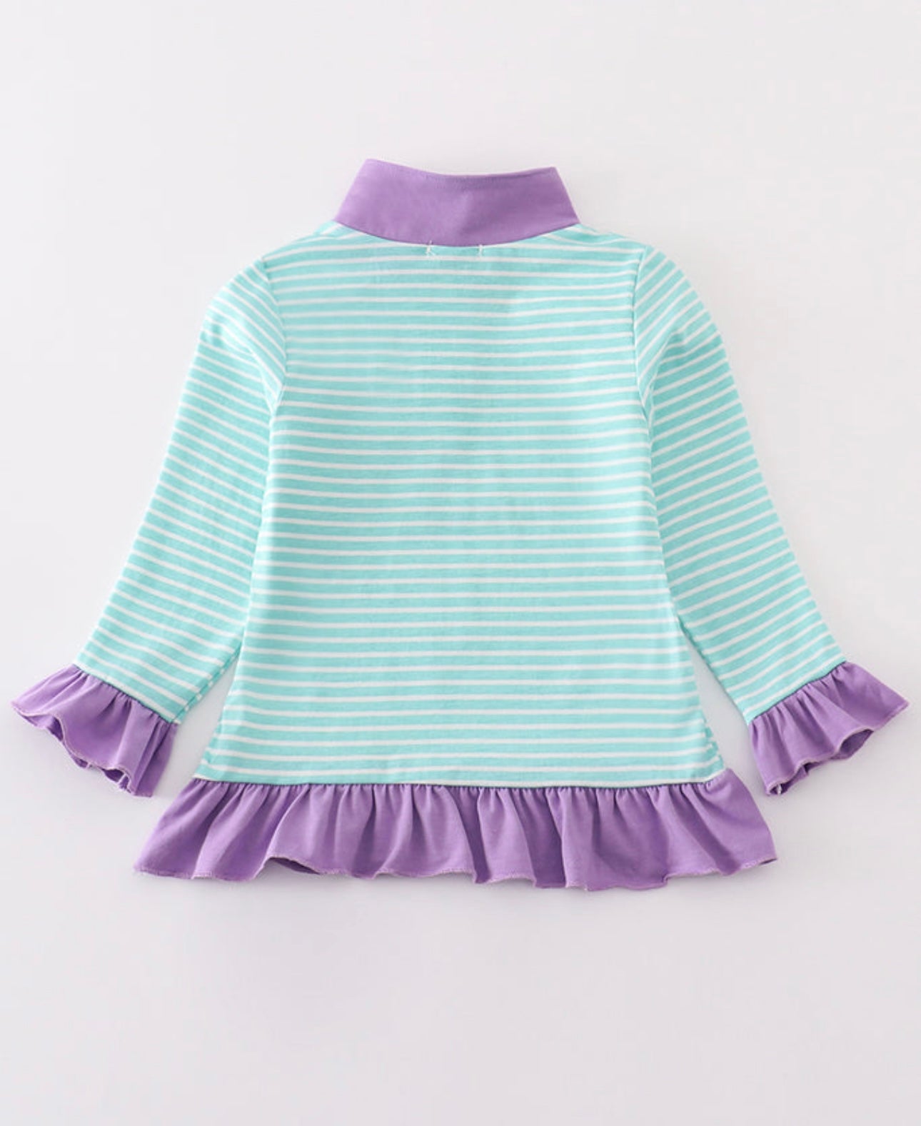 Green Stripe Embroidery Pullover