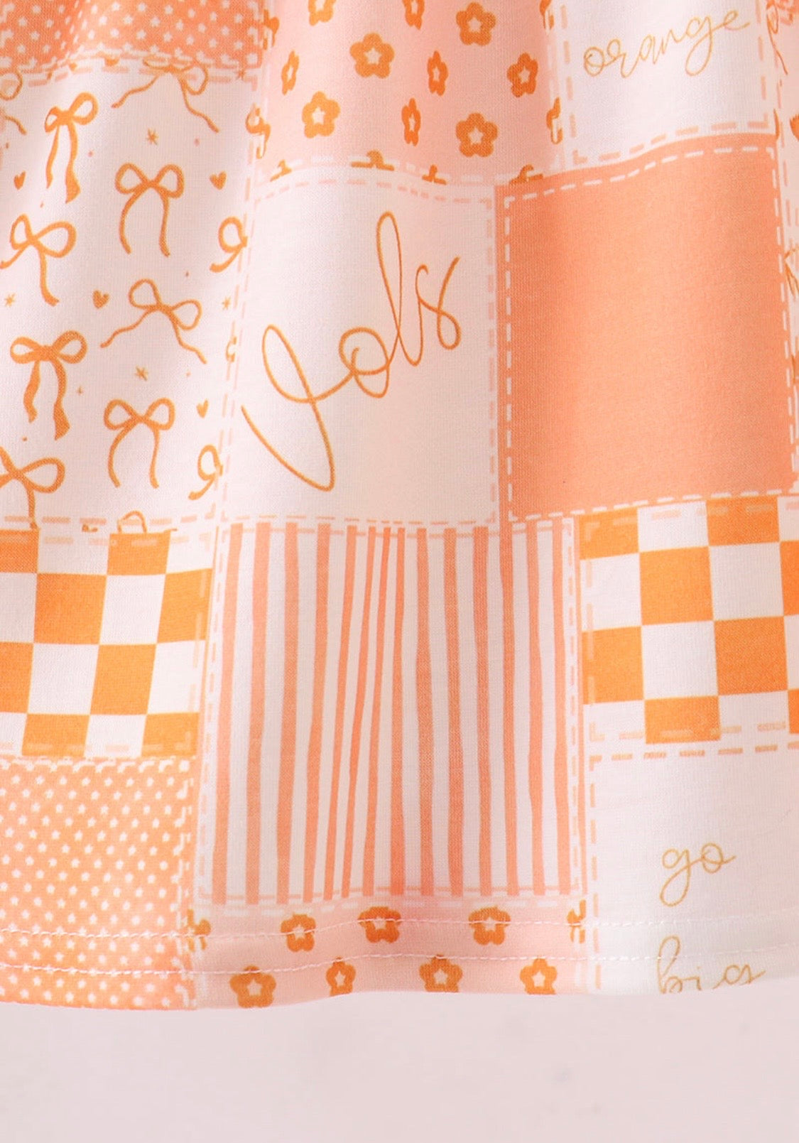 Orange Patchwork Applique Dress