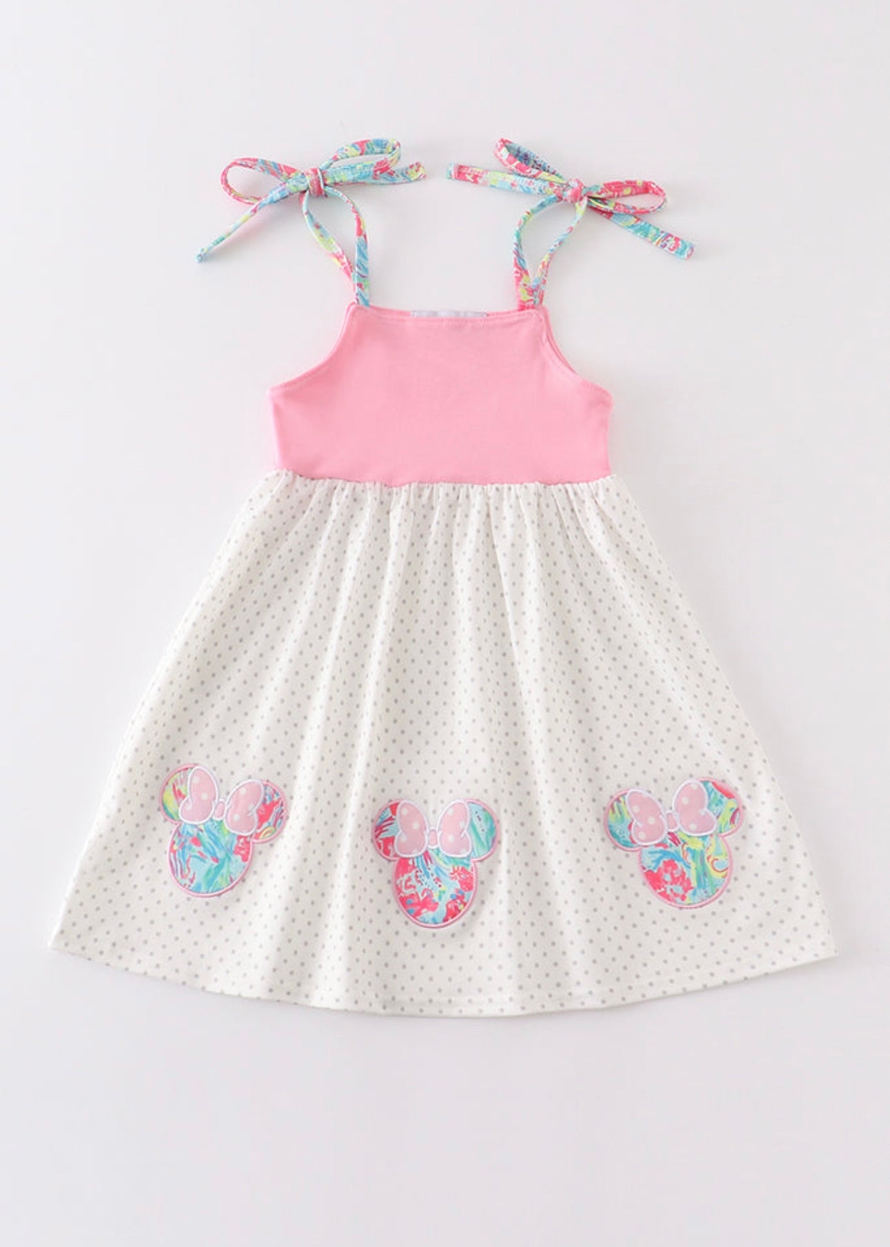 Pink Minnie Applique Strap Dress