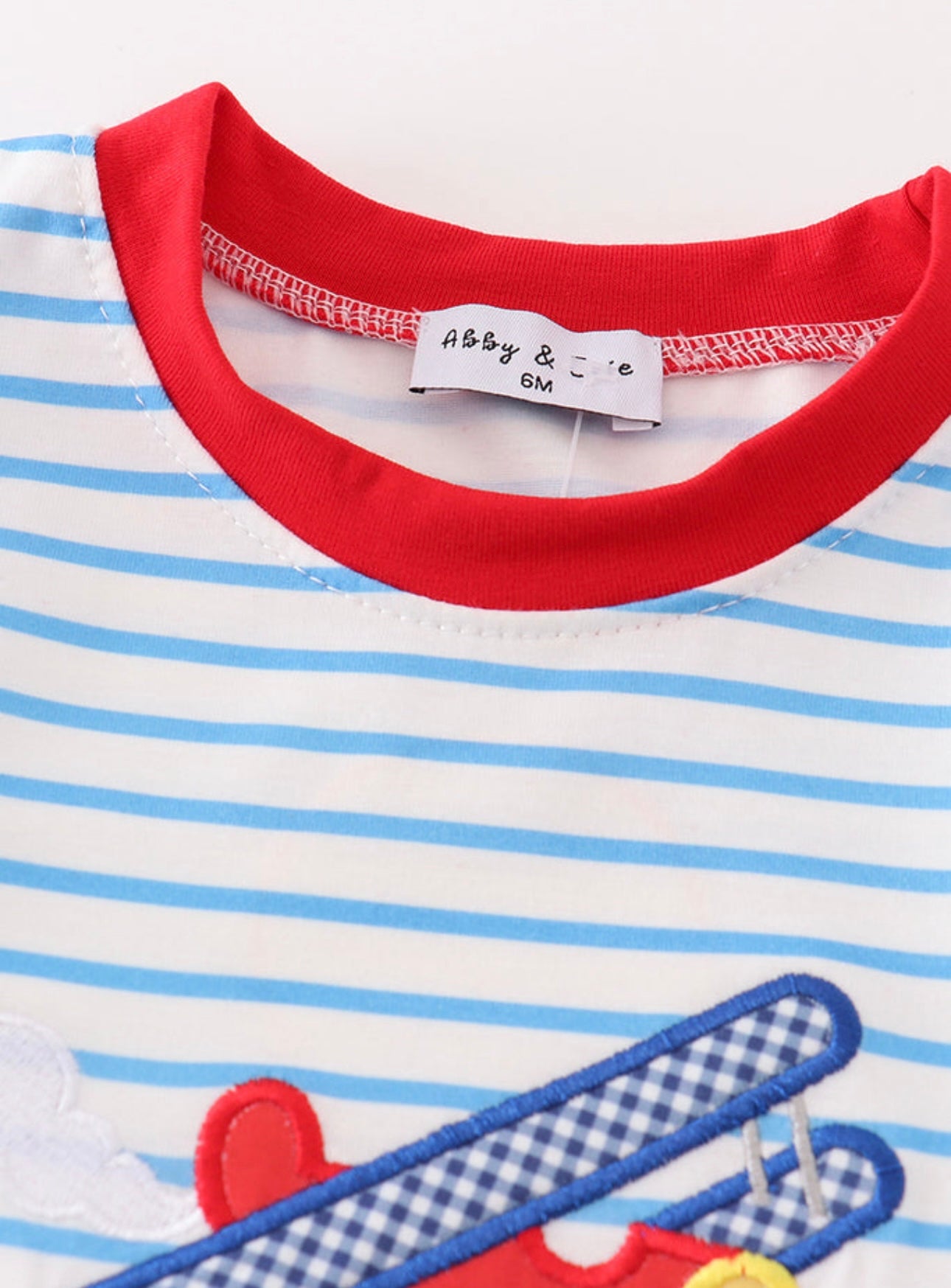 Blue Stripe Airplane Romper