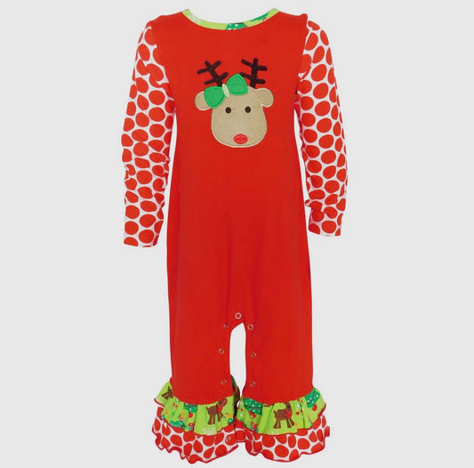 Rudolph Ruffled Romper