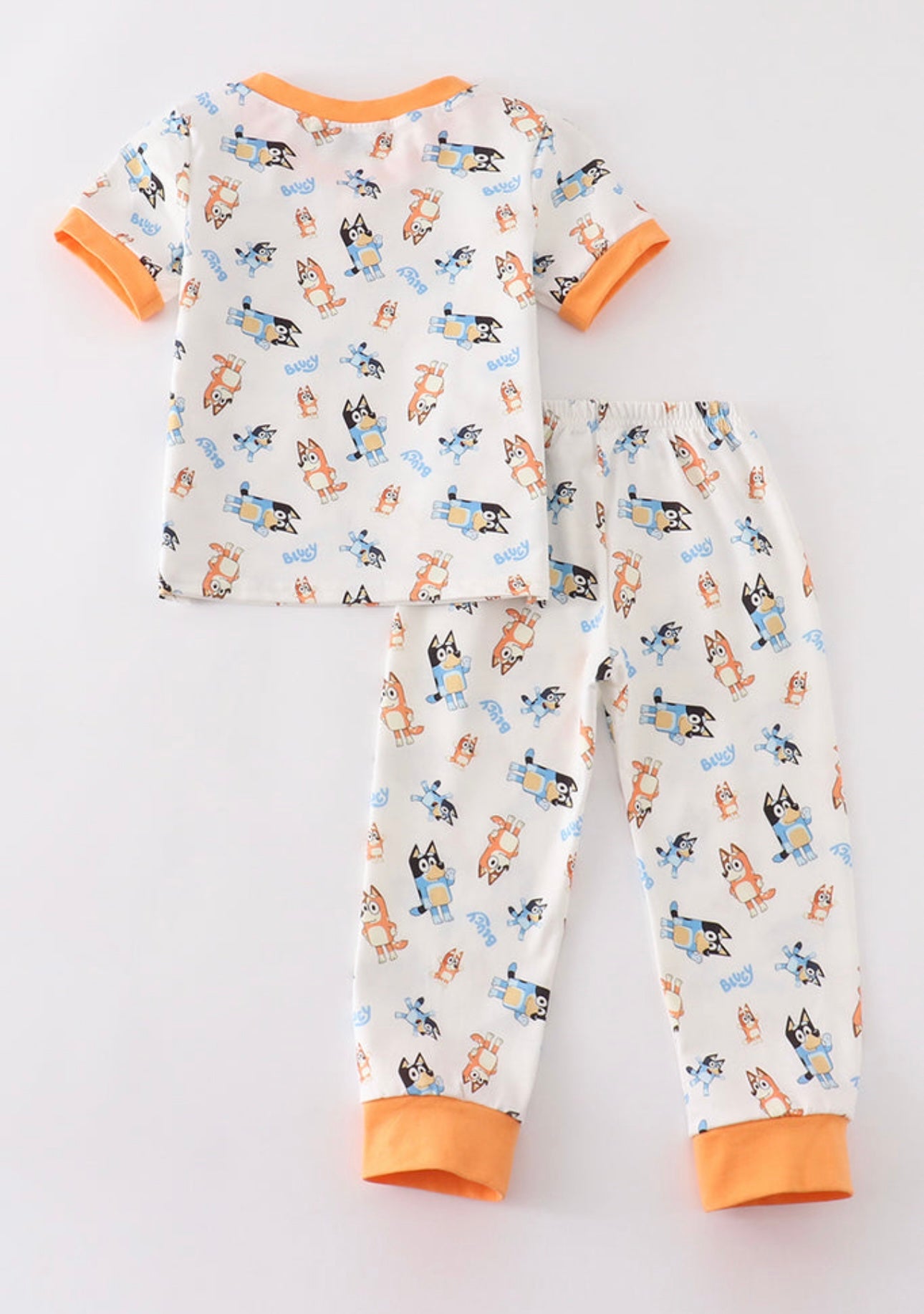 Orange Bluey Boy Pajamas Set