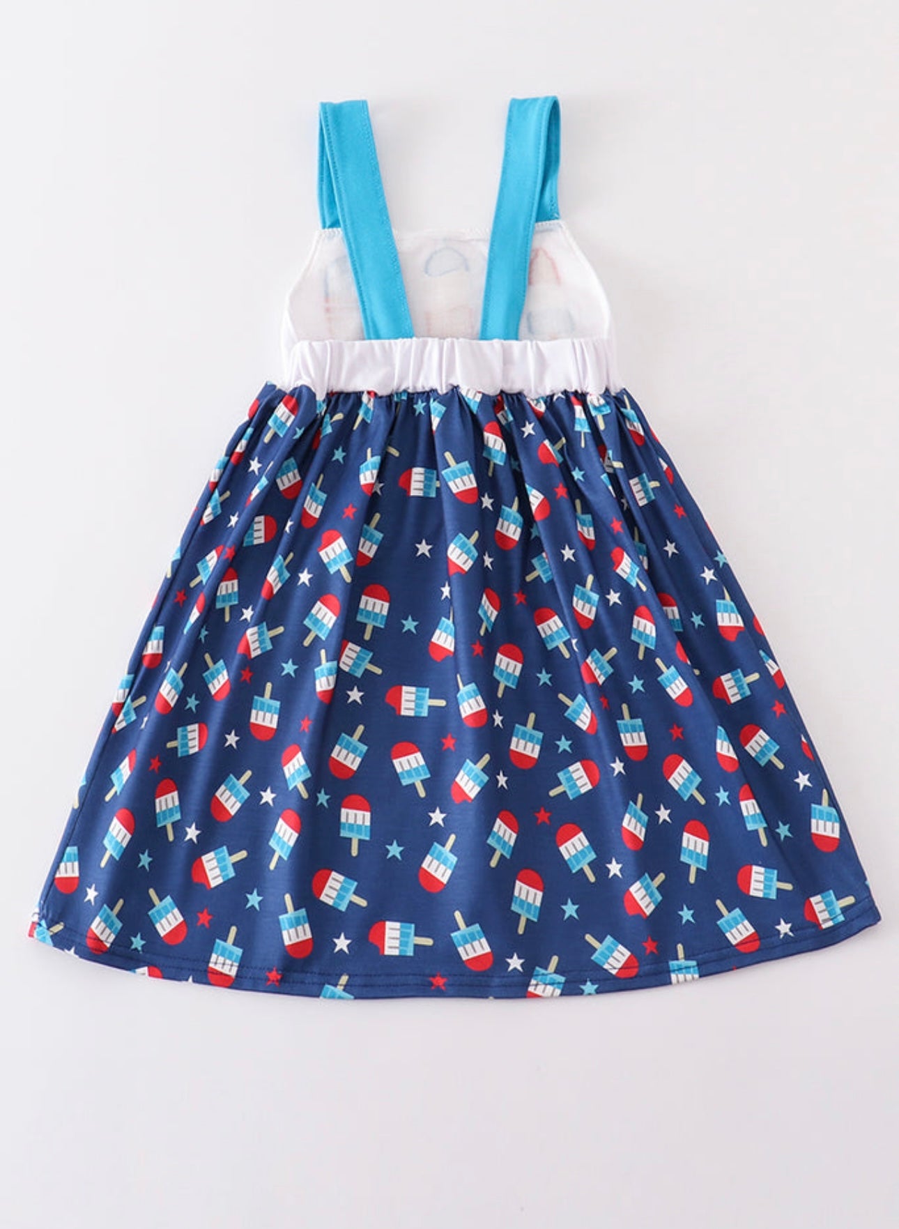 Patriotic Popsicle Embroidery Strap Dress