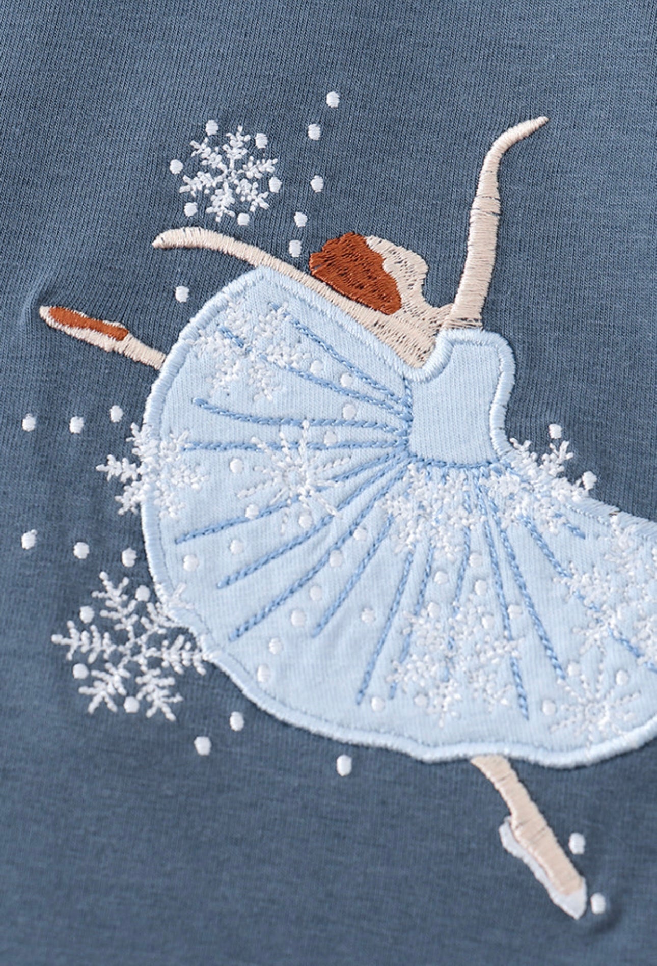 Navy Ballerina Applique Dress