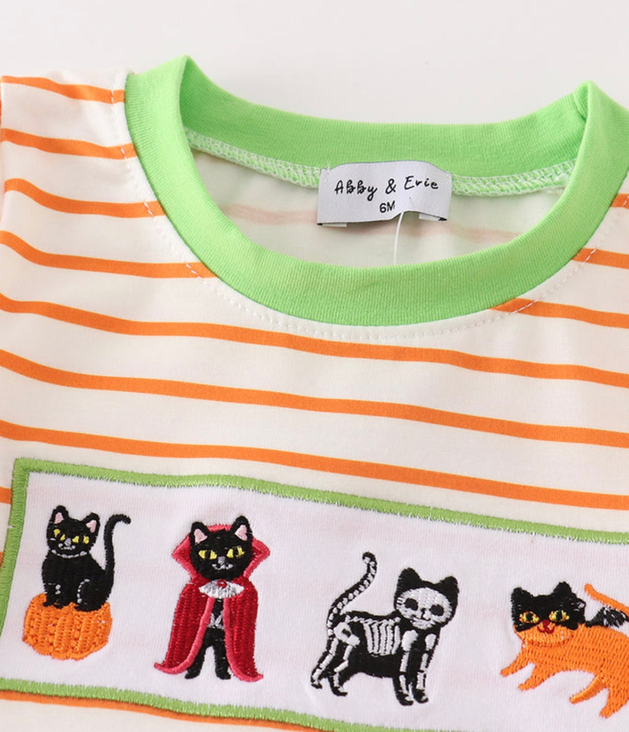 Green Halloween Cat Boy Romper