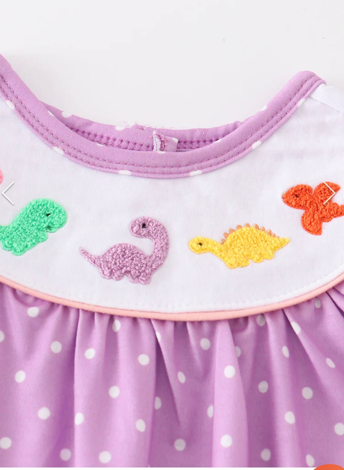 Purple French Knot Dino Romper