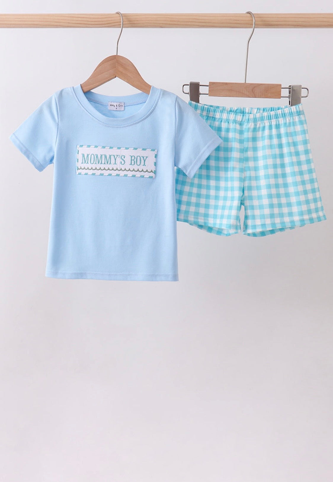 Mommy's Boy Gingham Set