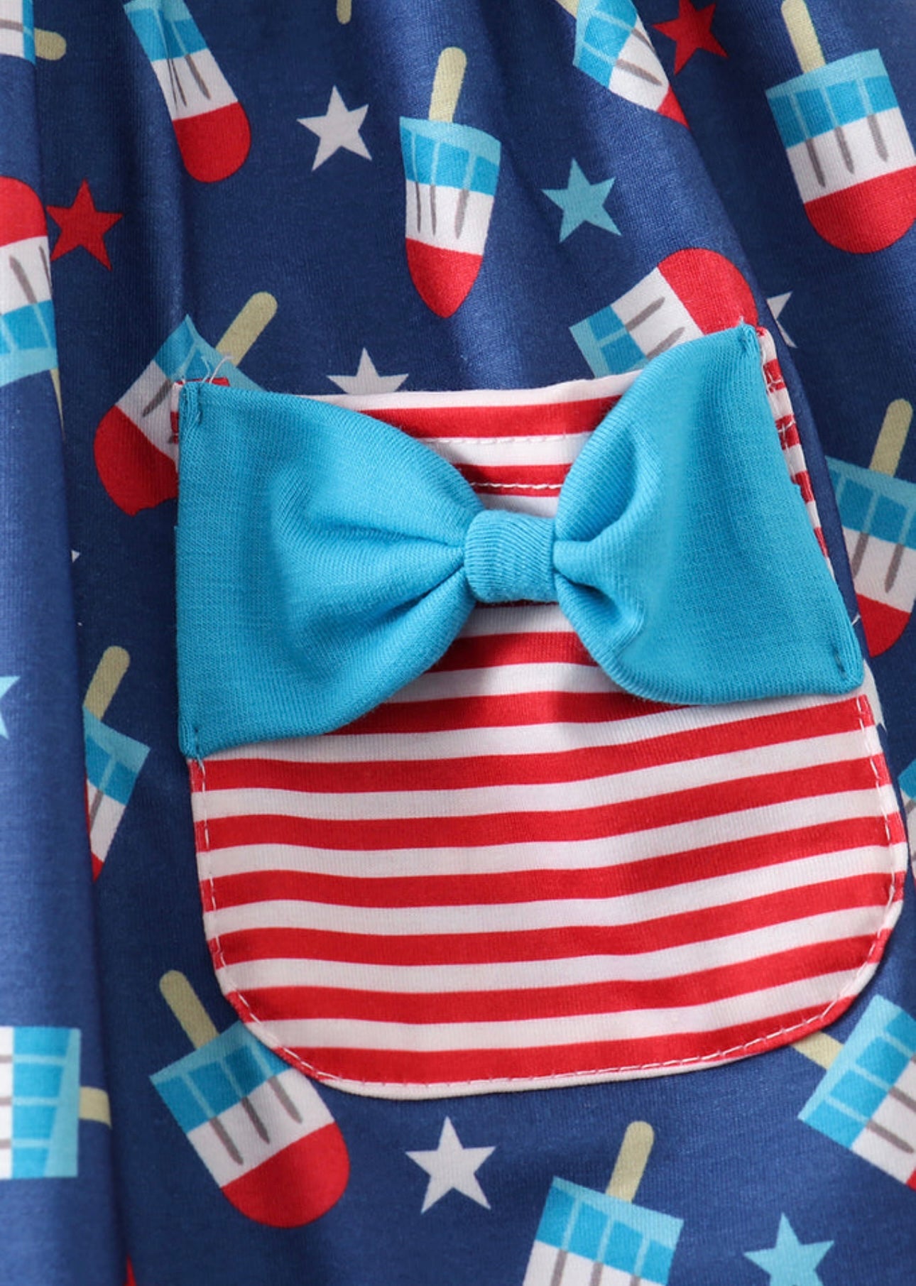 Patriotic Popsicle Embroidery Strap Dress