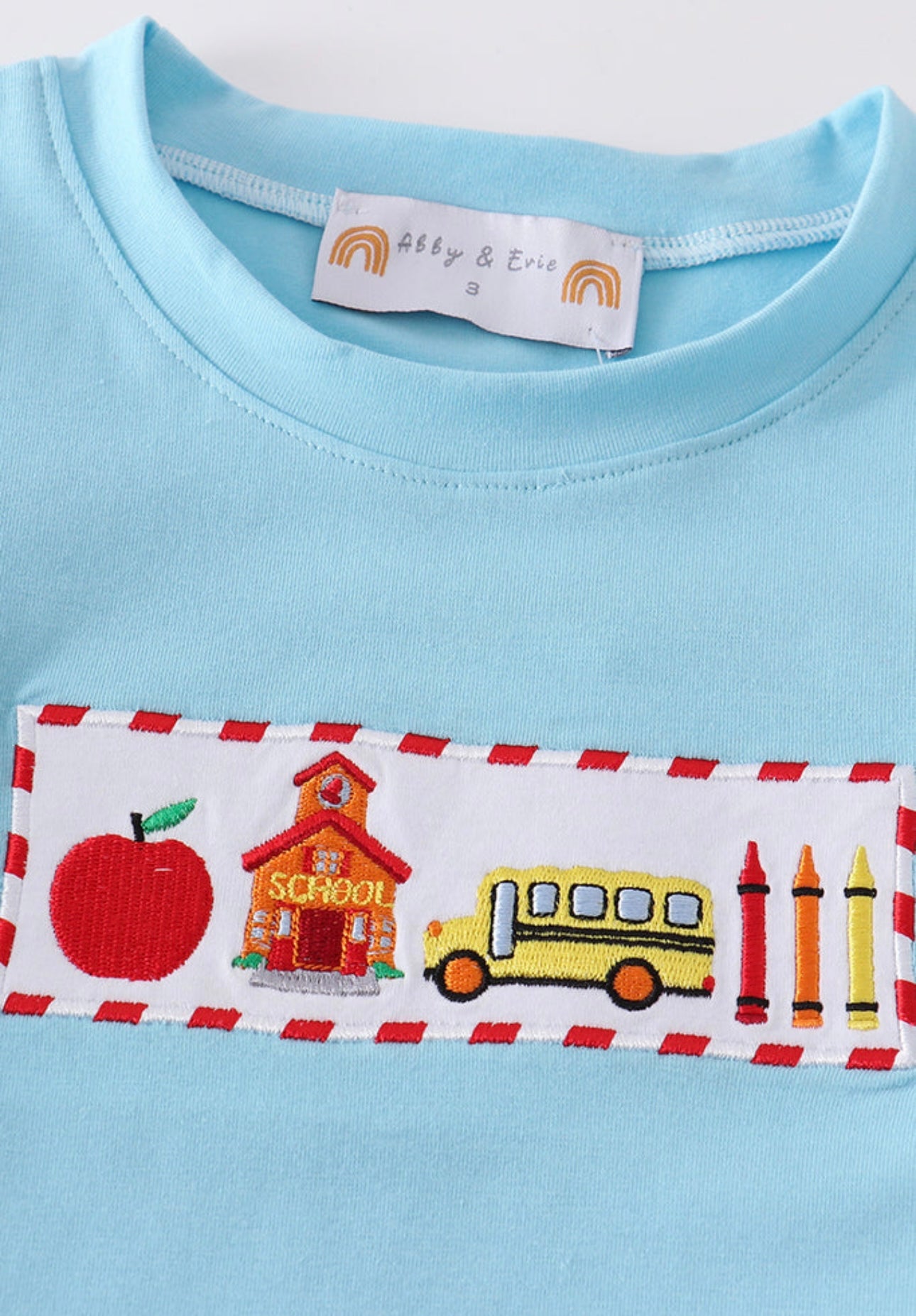 Blue Back to School Embroidery Set