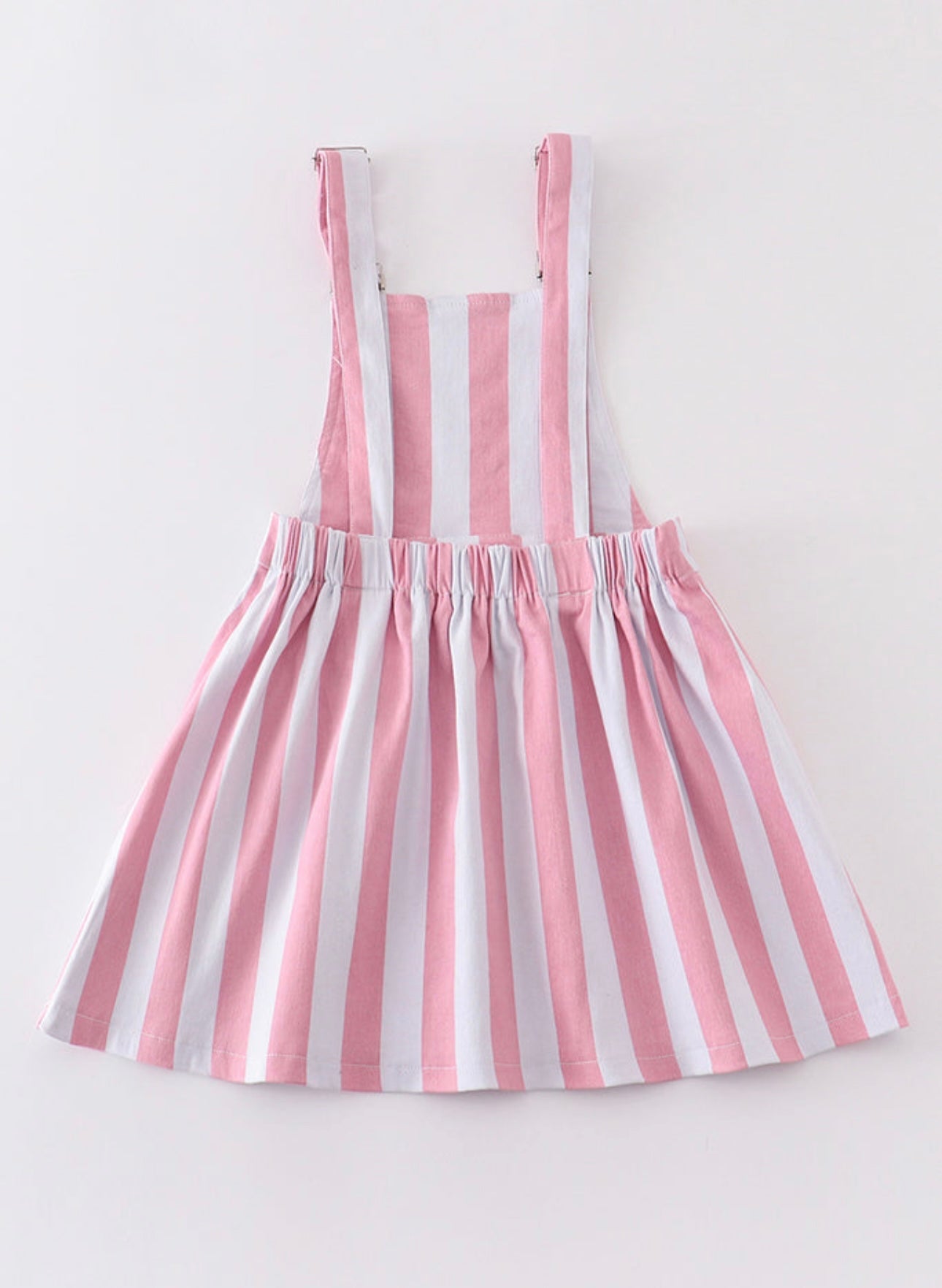 Pink Stripe Denim Overall Dress