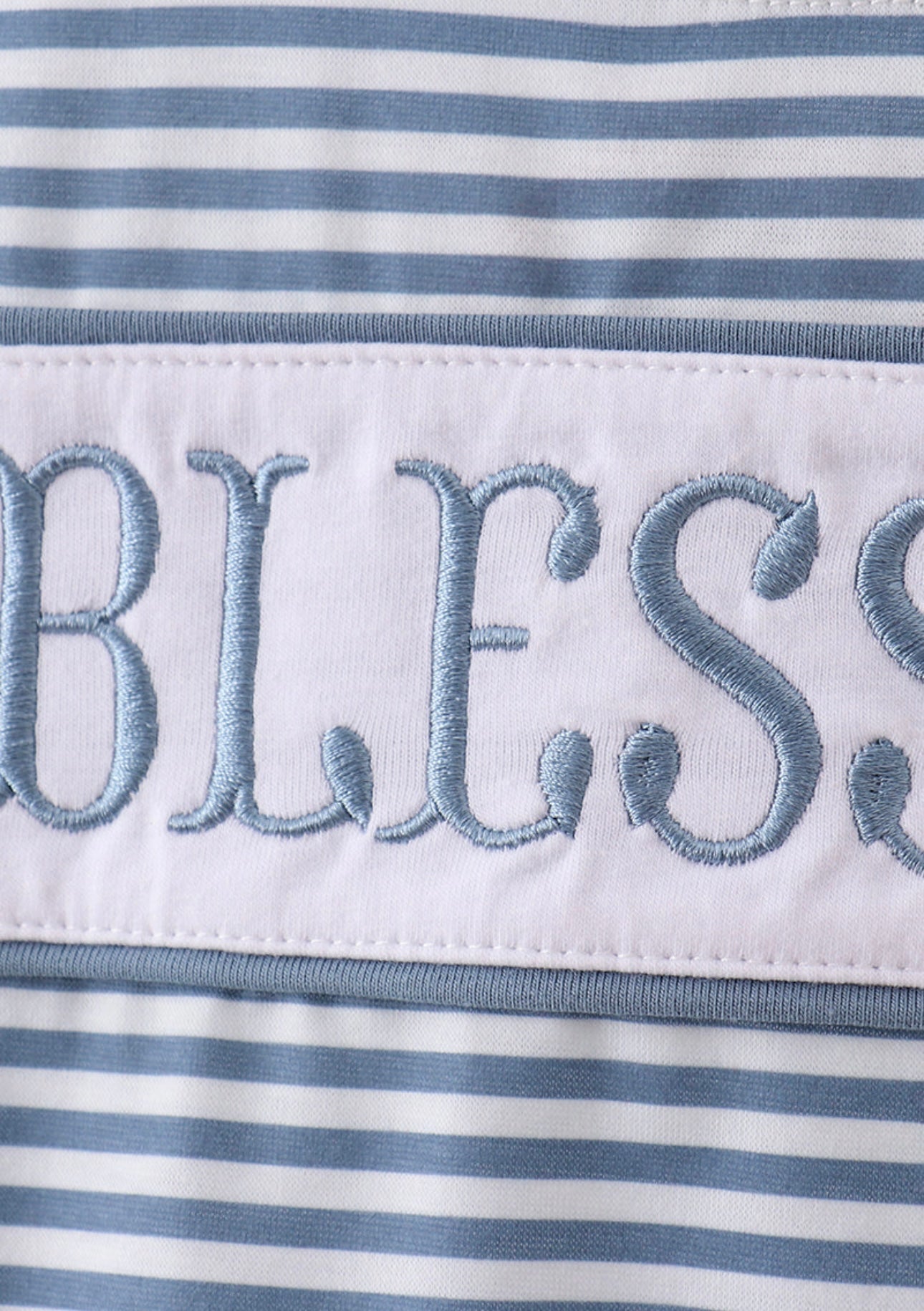 BLESSED Embroidery Striped Top