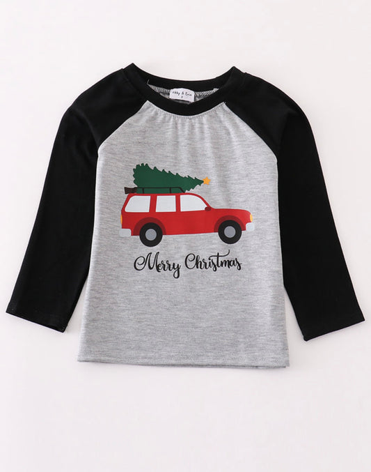 Christmas Car Print Top