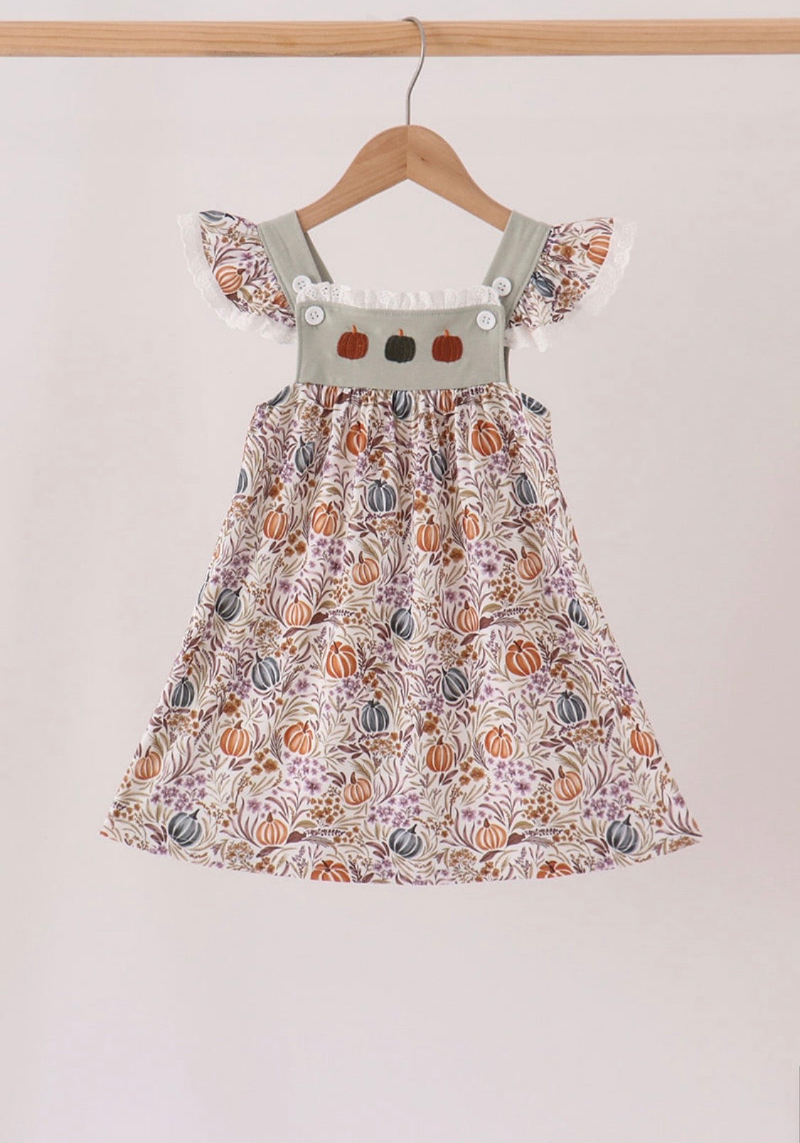 Floral Ruffle Pumpkin Dress