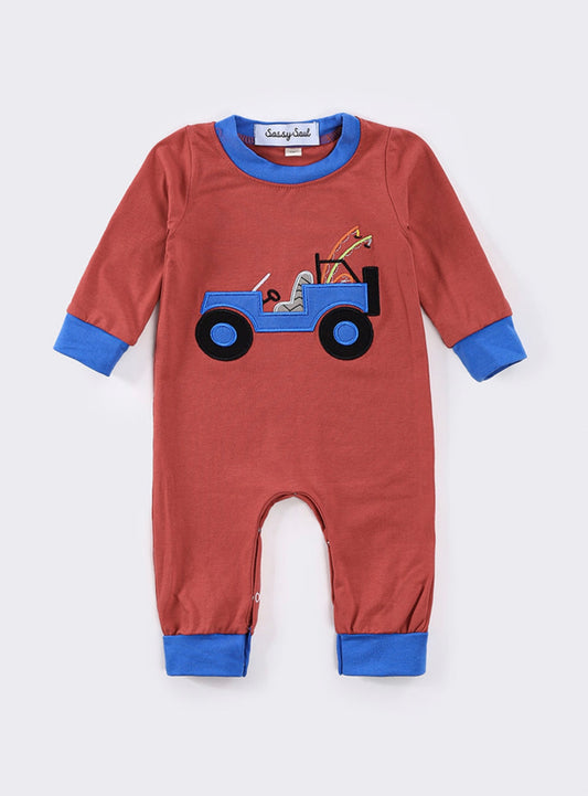 Red Truck Fishing Romper