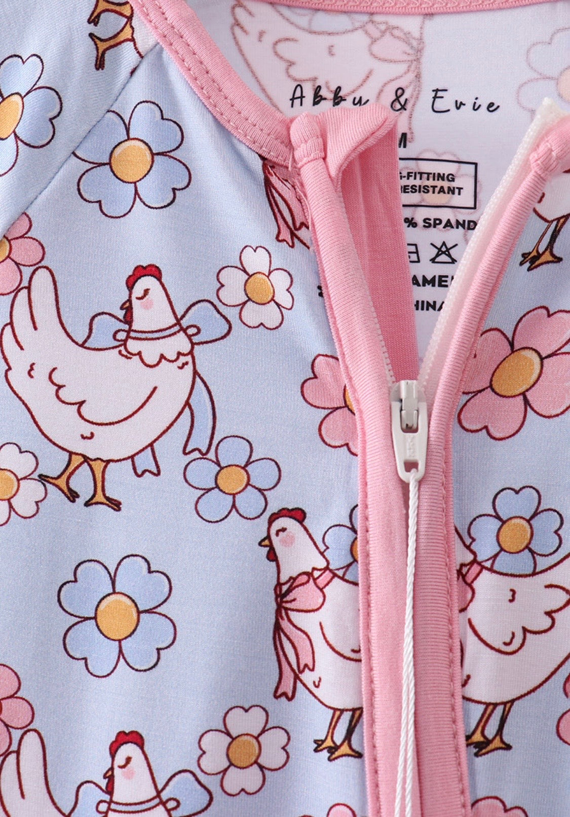 Blue Chicken Bamboo Romper