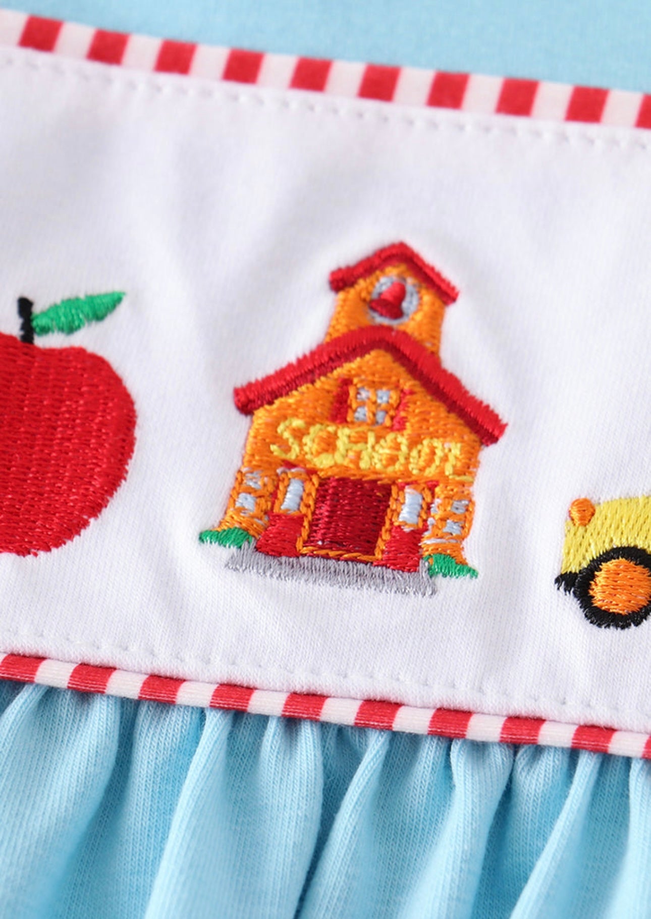 Blue Back to School Embroidery Set