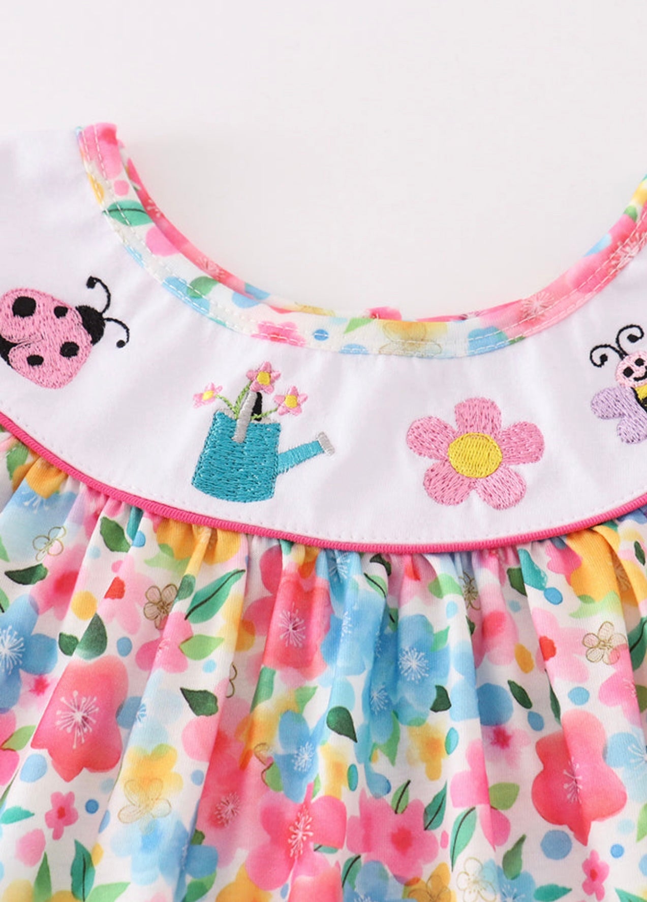 Floral Bee Embroidery Dress