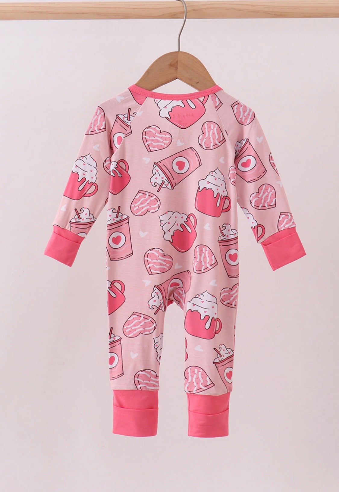 Pink Heart Bamboo Romper