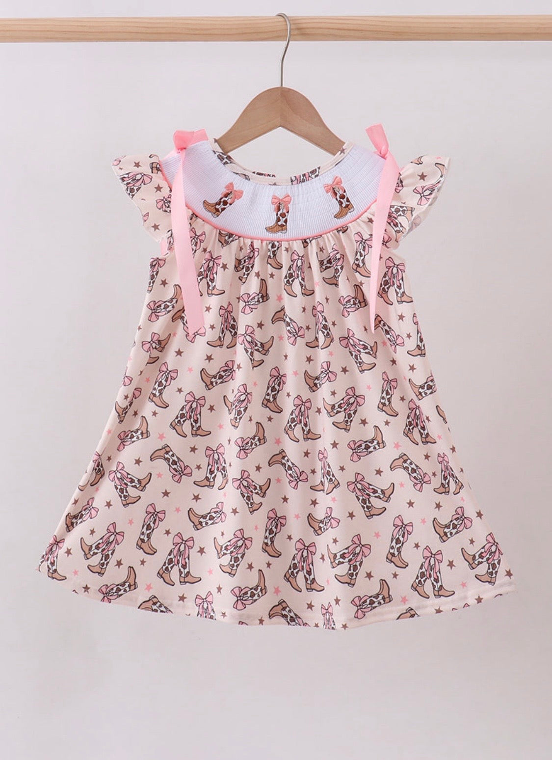Cowboy Boots Smocked Dress