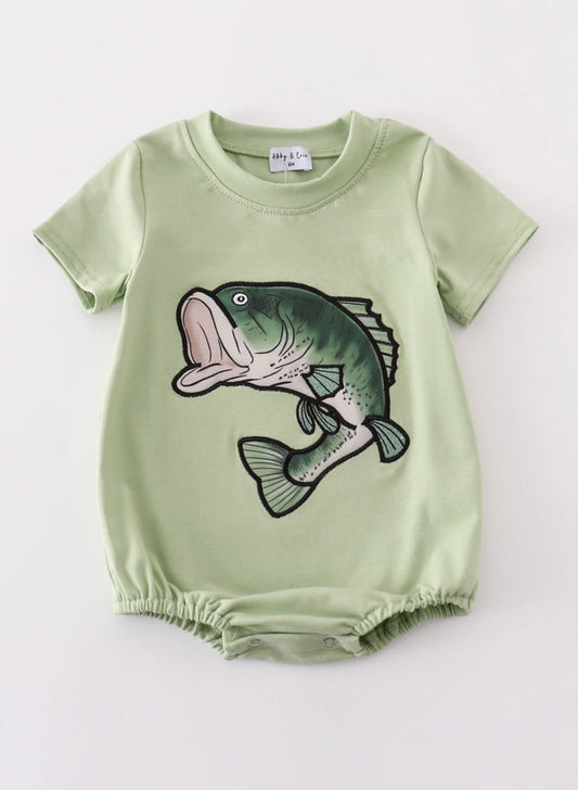 Green Fish Applique Bubble