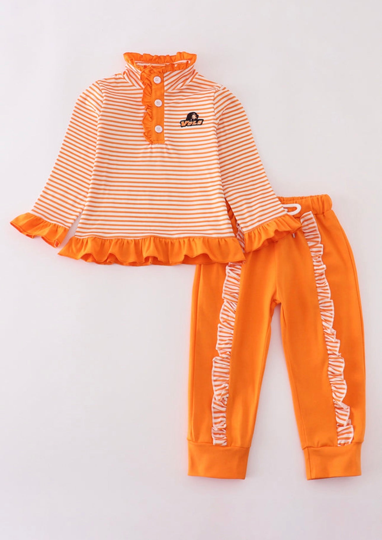 Tennessee Applique Striped Ruffle Pant Set