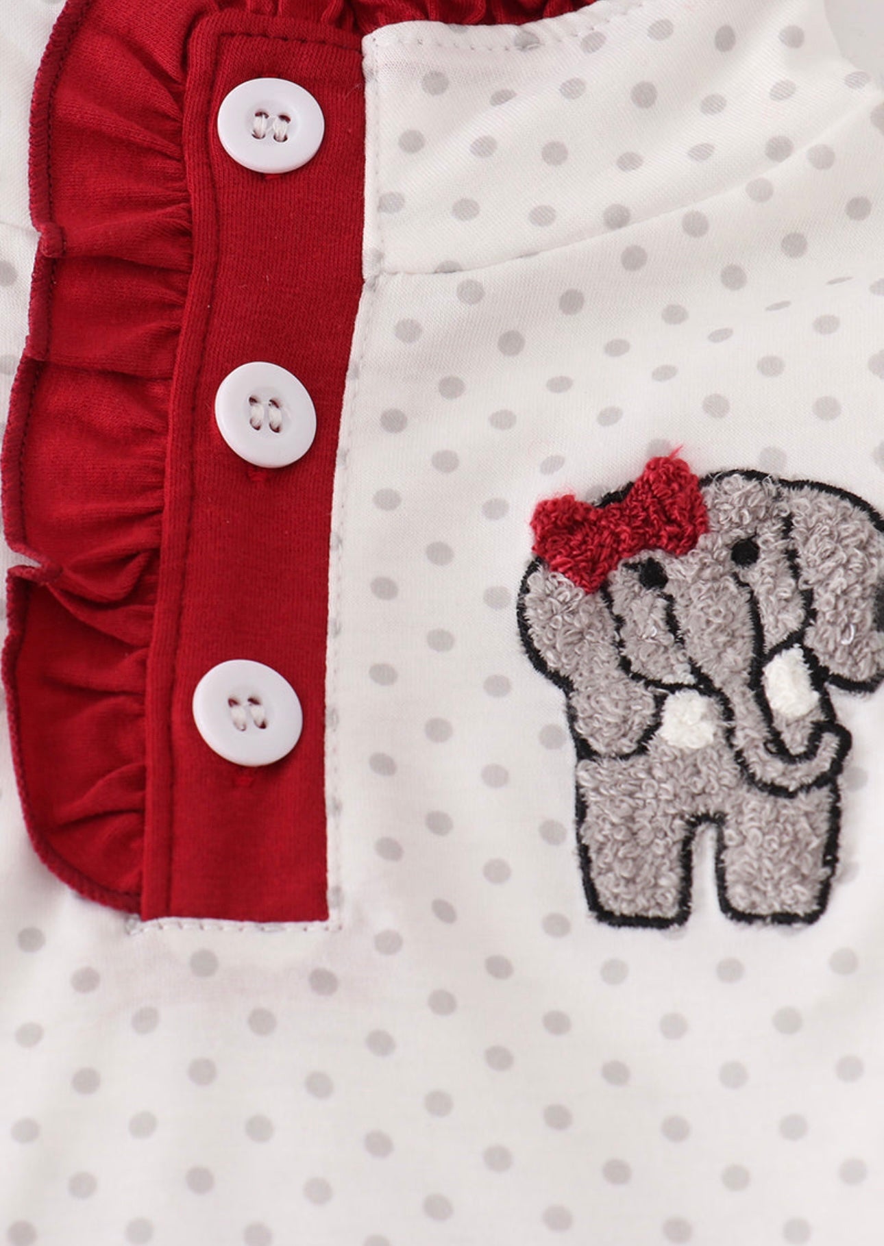 Alabama Polka Dot French Knot Pullover Ruffle Set