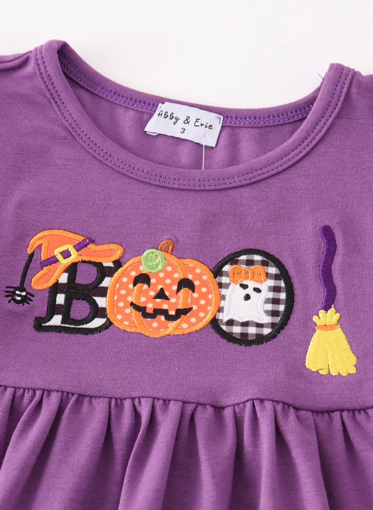 Purple Boo Pumpkin Applique Set