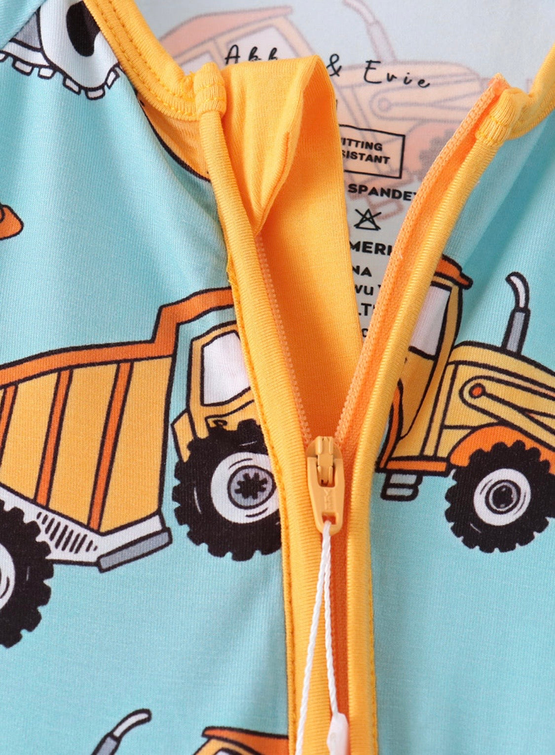 Diggin' It Bamboo Zip Romper 🚜💛🚧
