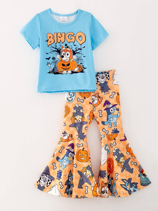 Halloween "Bingo" Top + Floral Pants Set