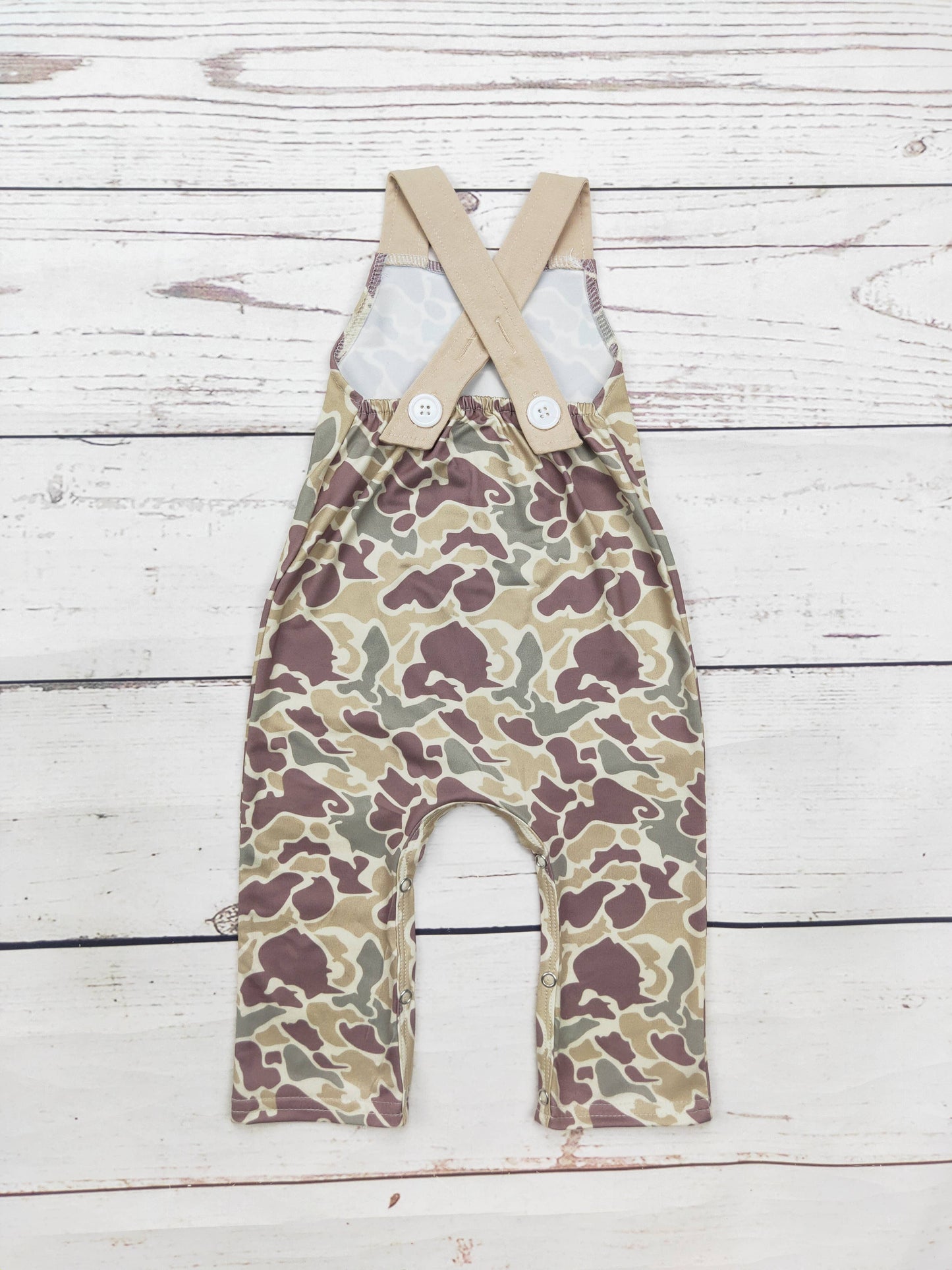 Camouflage Deer Appliqué Jumpsuit