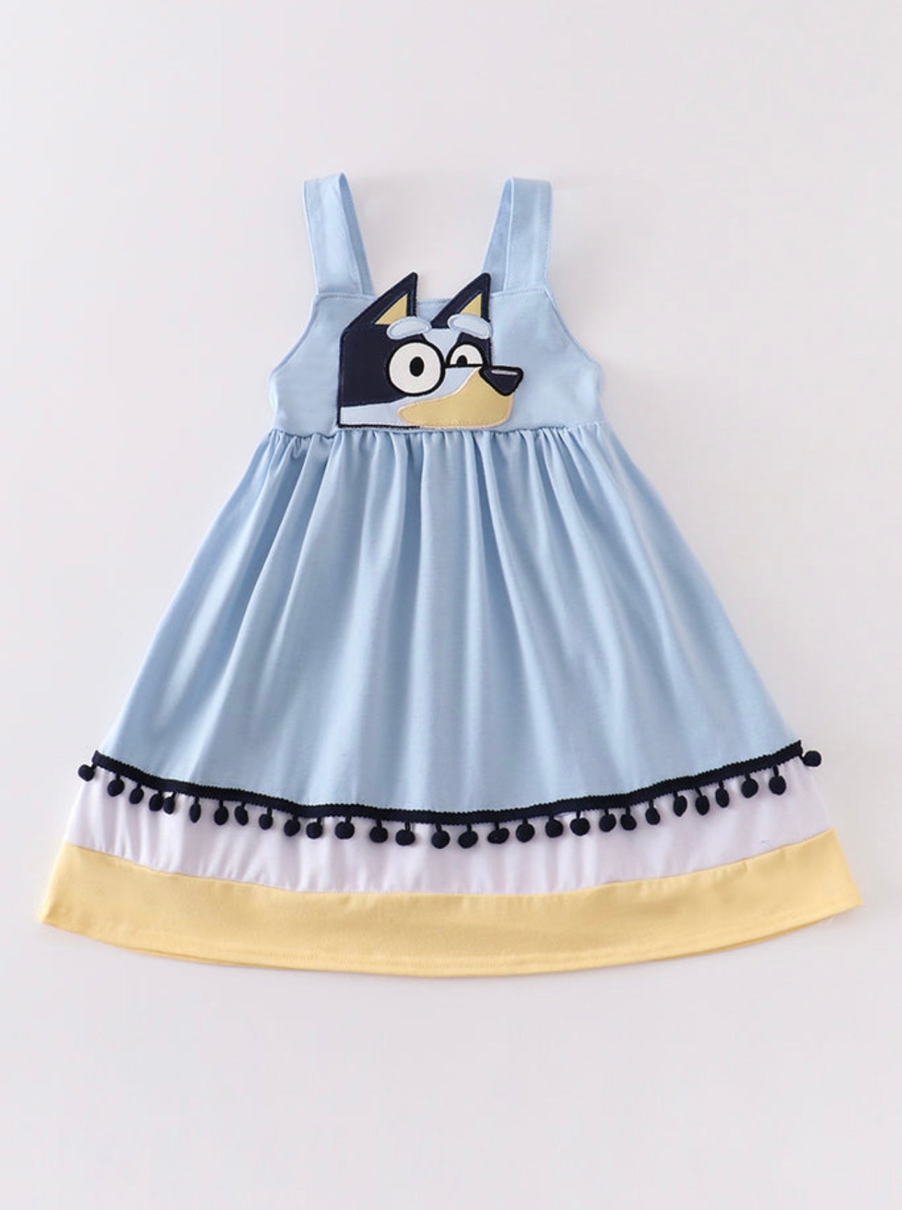 Navy Bluey Applique Strap Dress