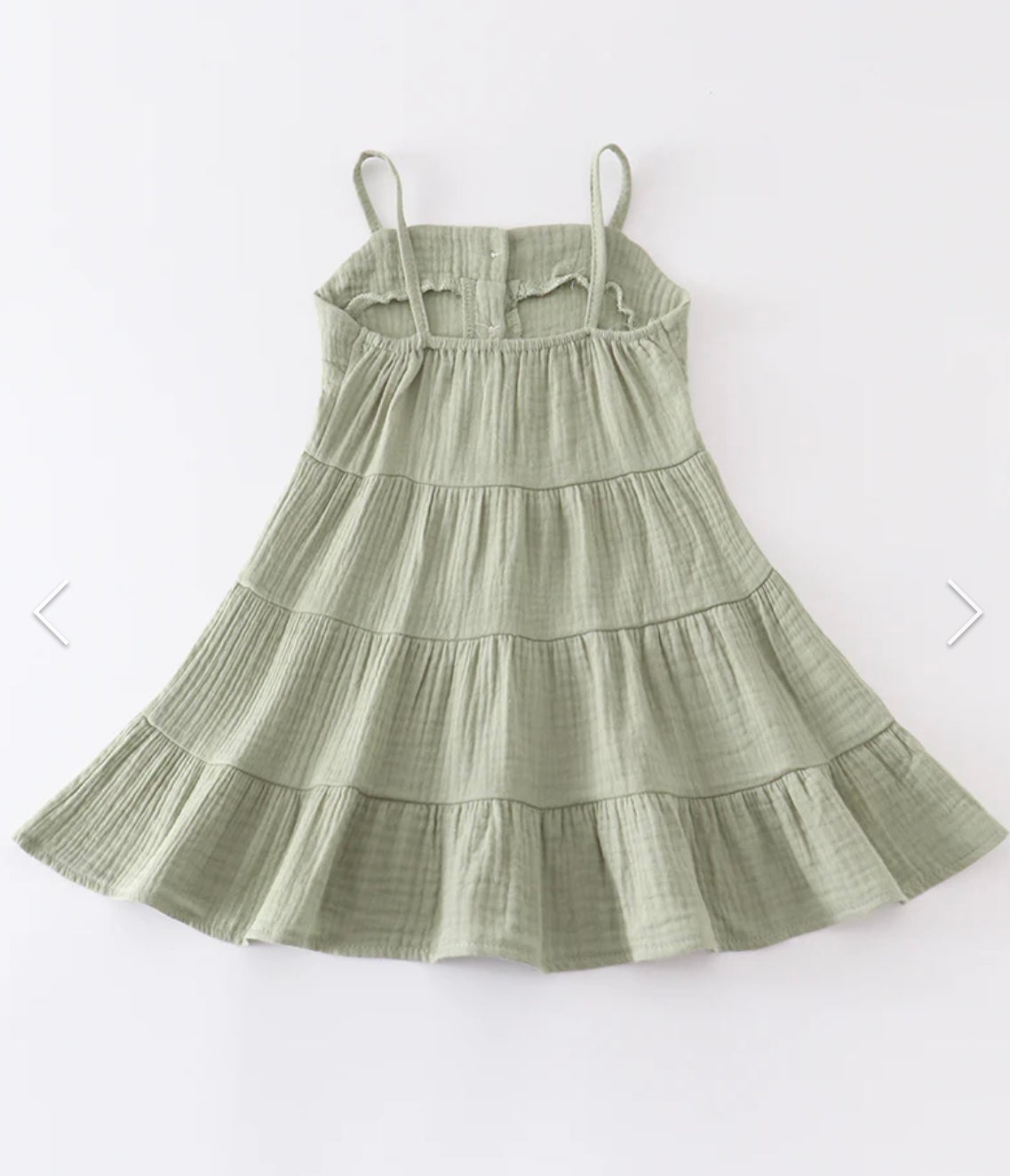 Sage Linen Tiered Button Down Dress