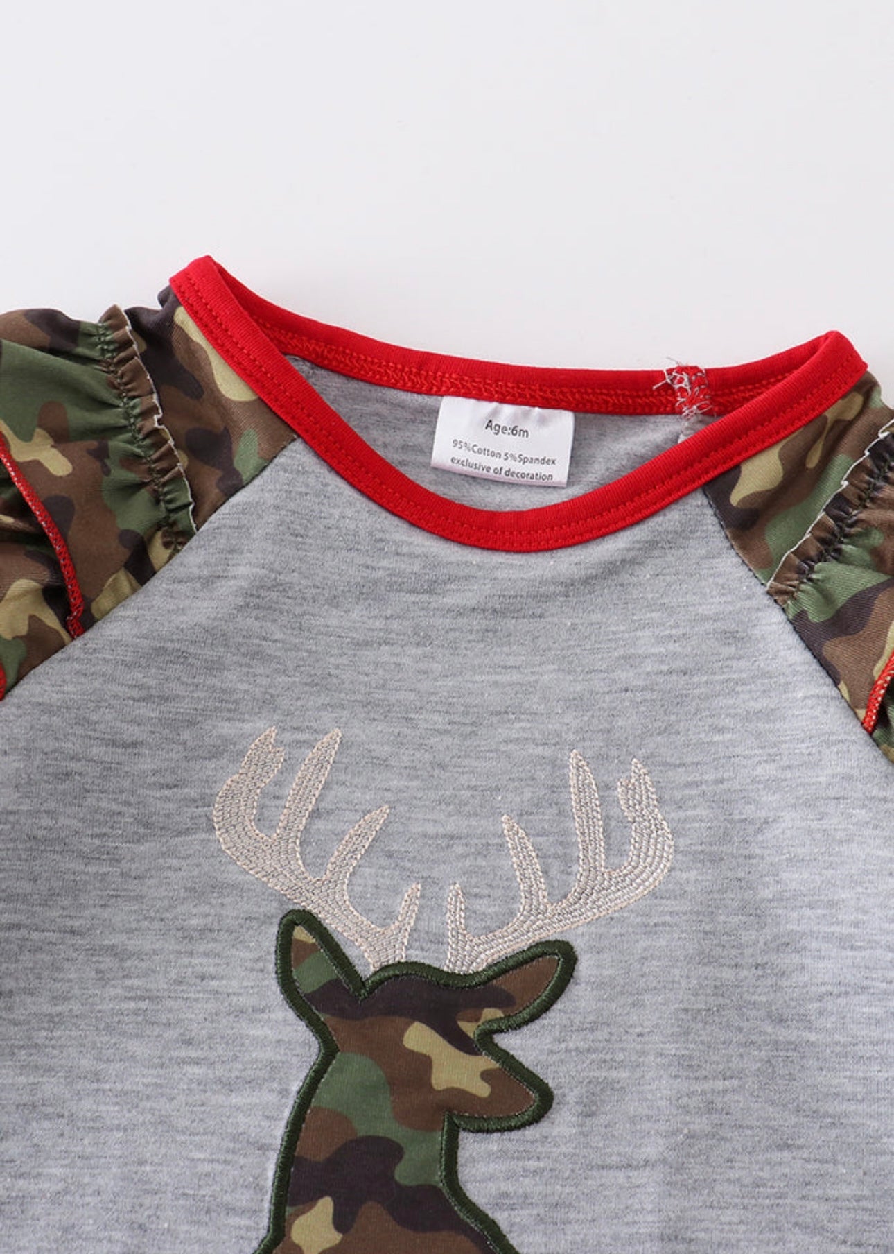 Camouflage Deer Ruffle Romper