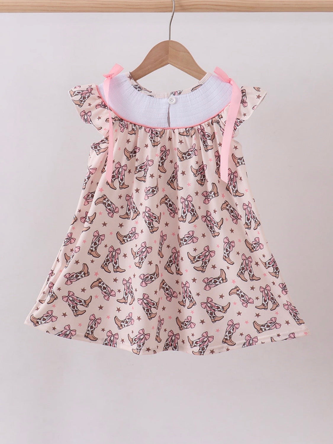 Cowboy Boots Smocked Dress