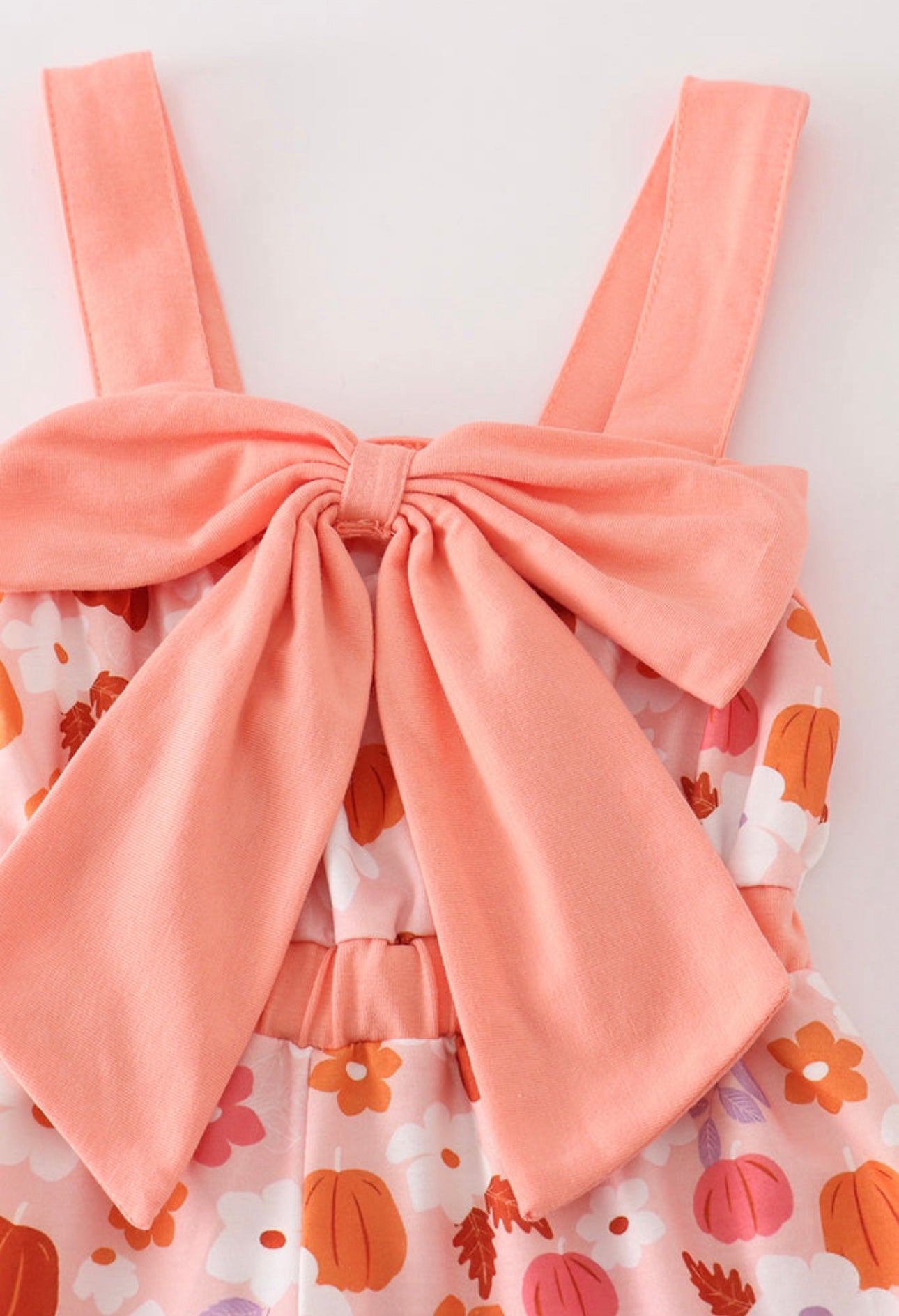 Pumpkin Floral Bow Jumpsuit