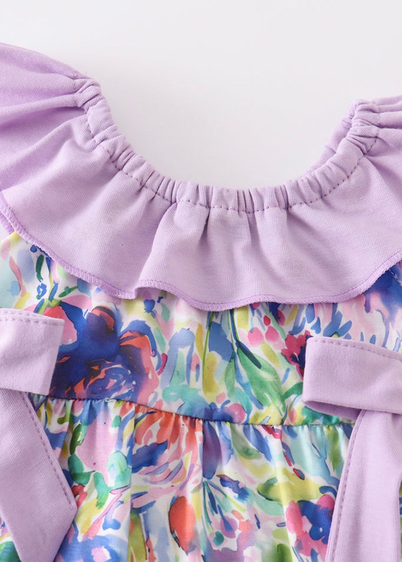 Purple Floral Print Romper