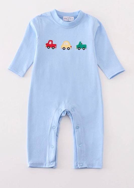 Blue Vehicle Romper