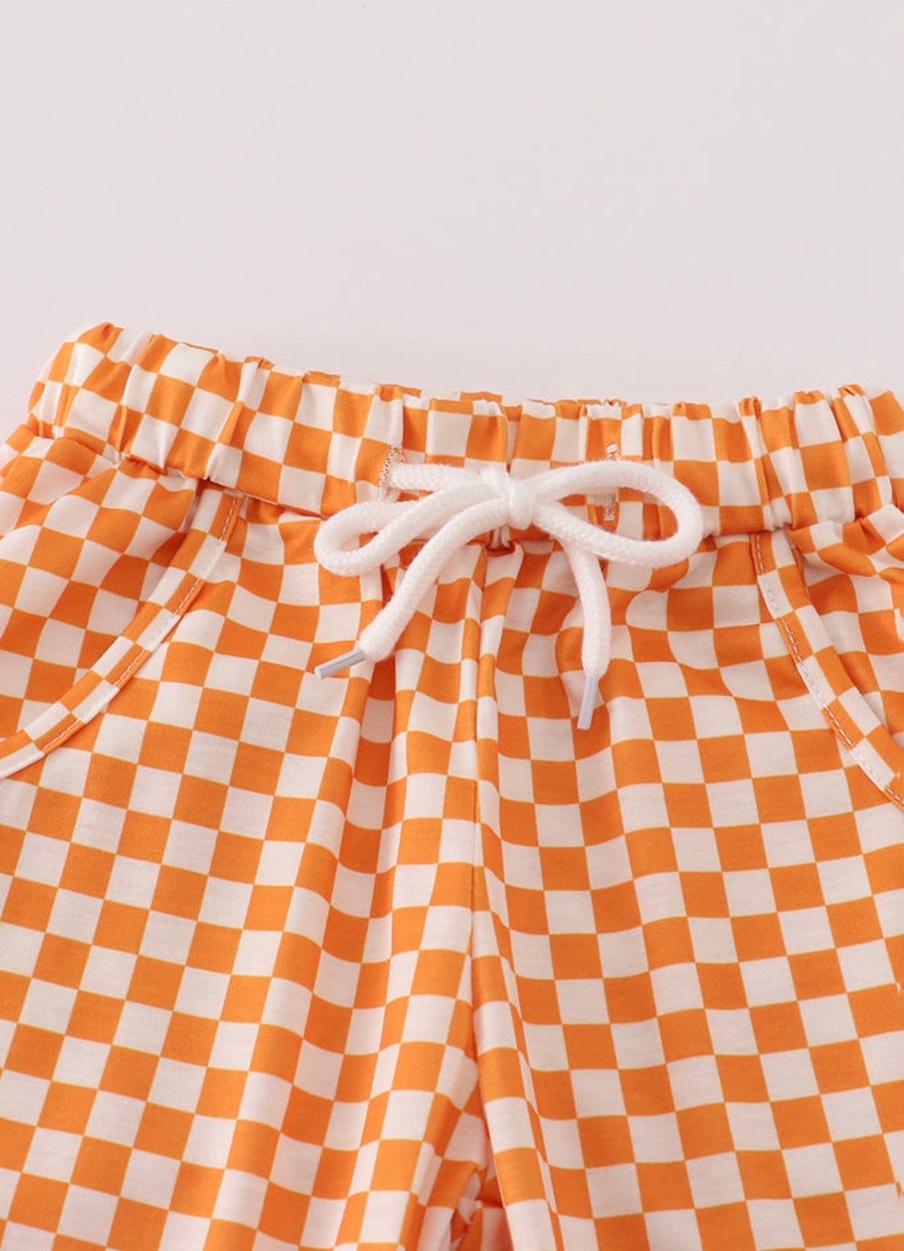 Orange Embroidery Checkered Tennessee Set