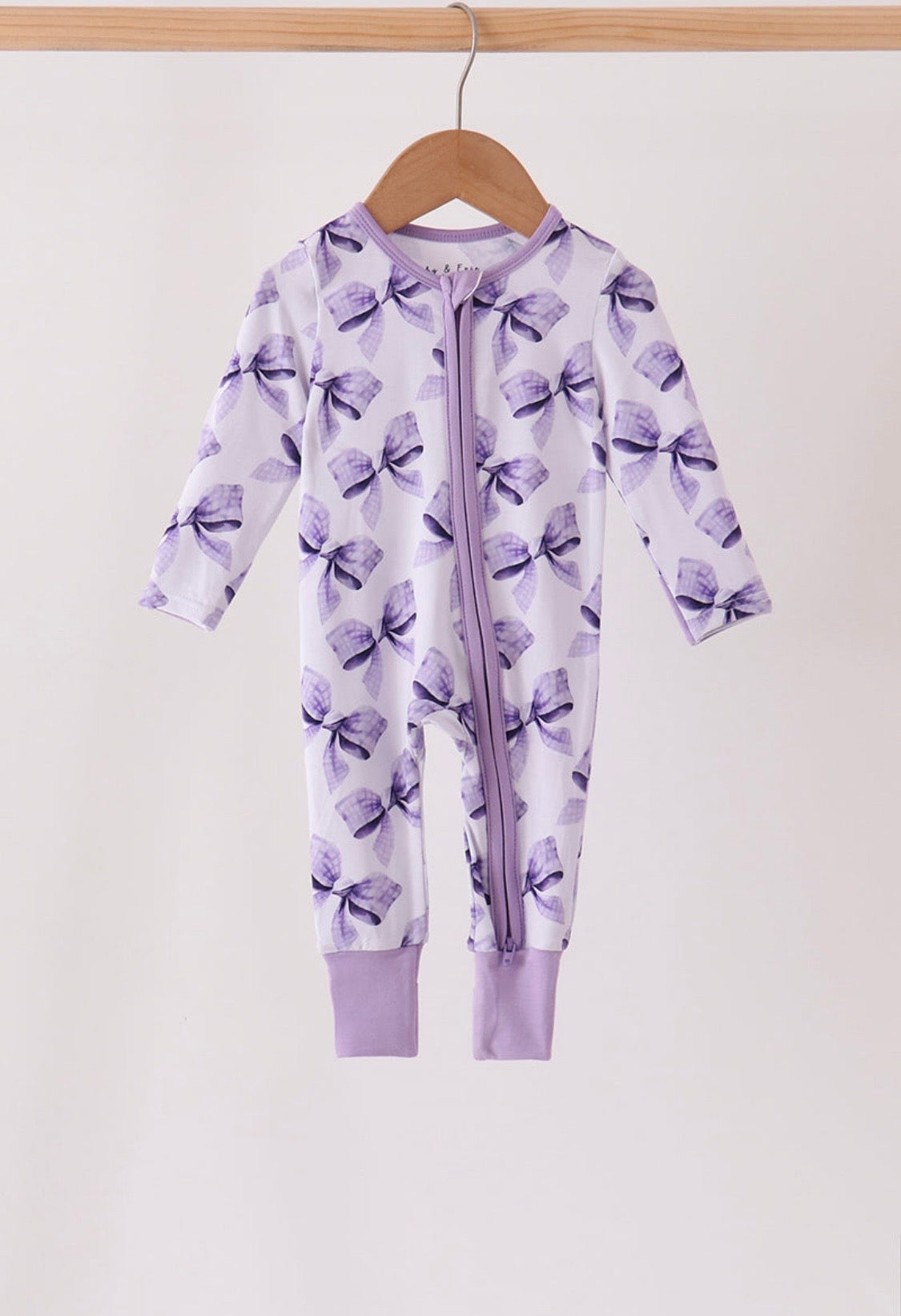 Lavender Bow Bamboo Romper