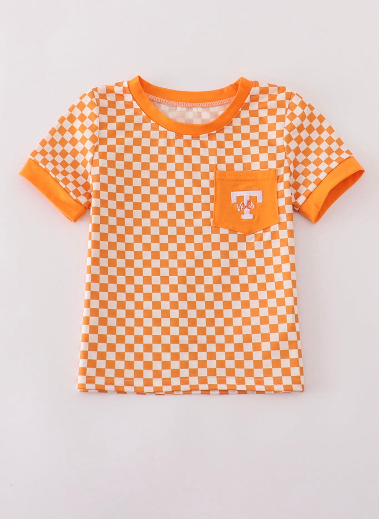 Short Sleeve Checkered Tennessee Top