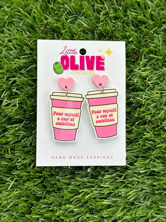 Caffeine Queen - Dolly Parton Inspired Coffee Lover Earrings