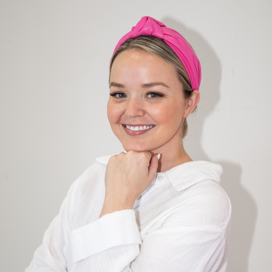 BrooklyHot Pink | Faux Leather Top Knot Headband